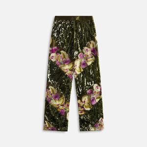 Kim Shui Sequin Flower Embroidered Pants - Green