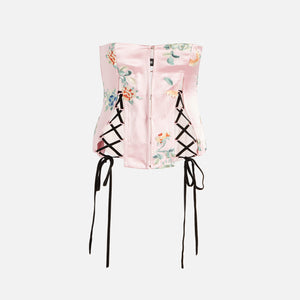 Pink Silk Floral Bustier Dress – Kim Shui Studio