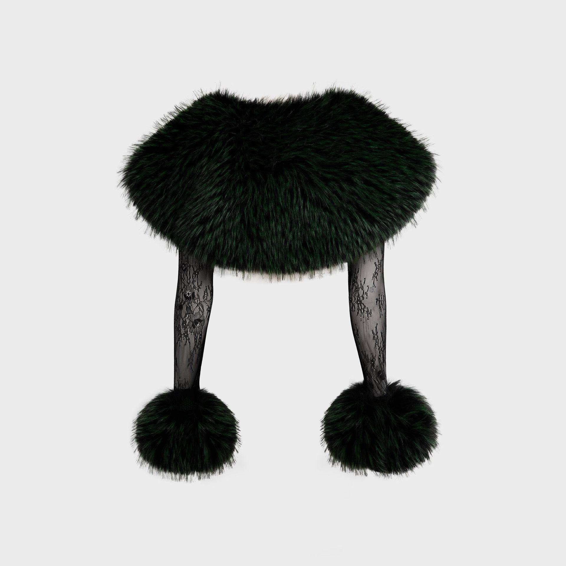 Kim Shui Embroidered Faux Fur Bolero in Black