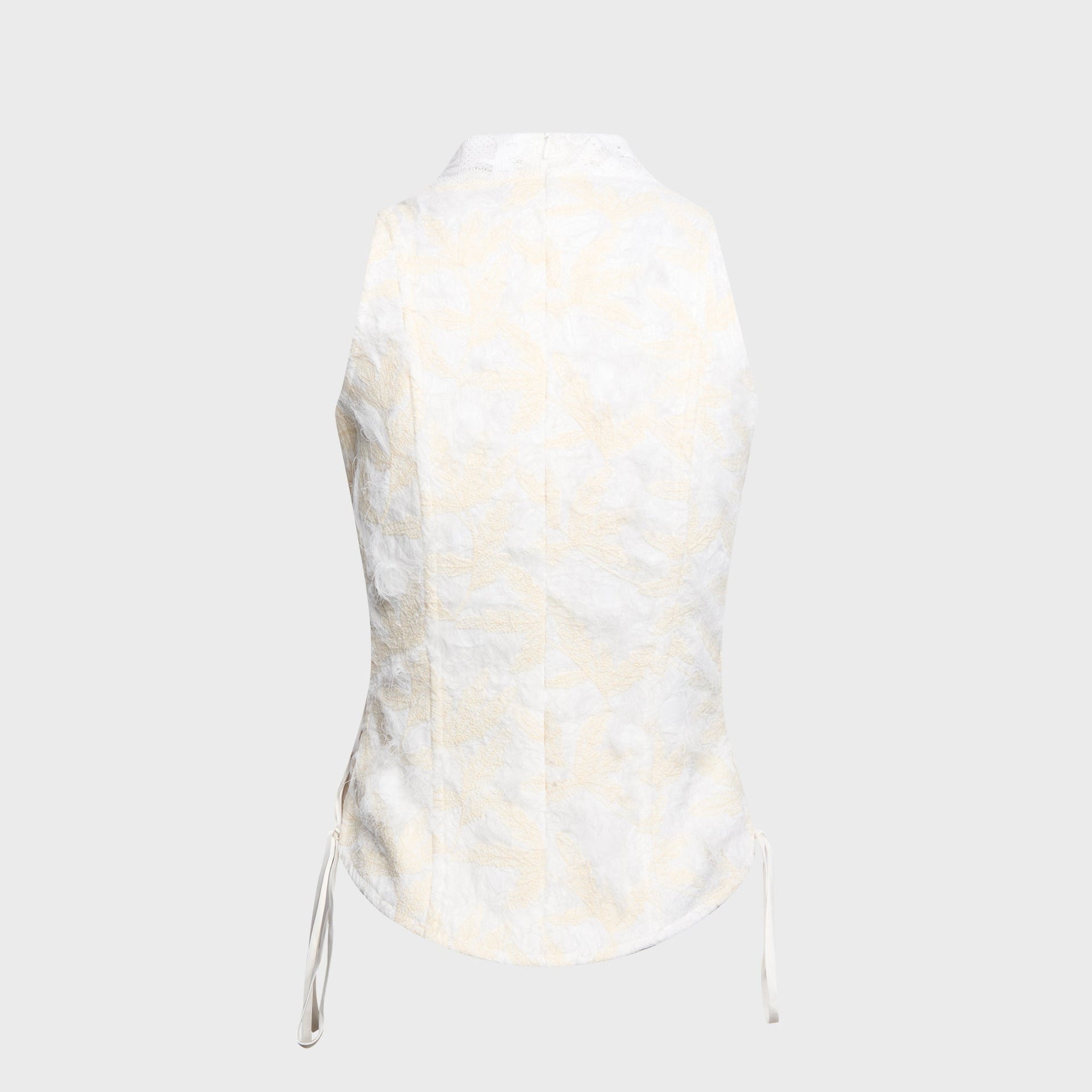 Kim Shui Ana Lace Up Halter Corset - White