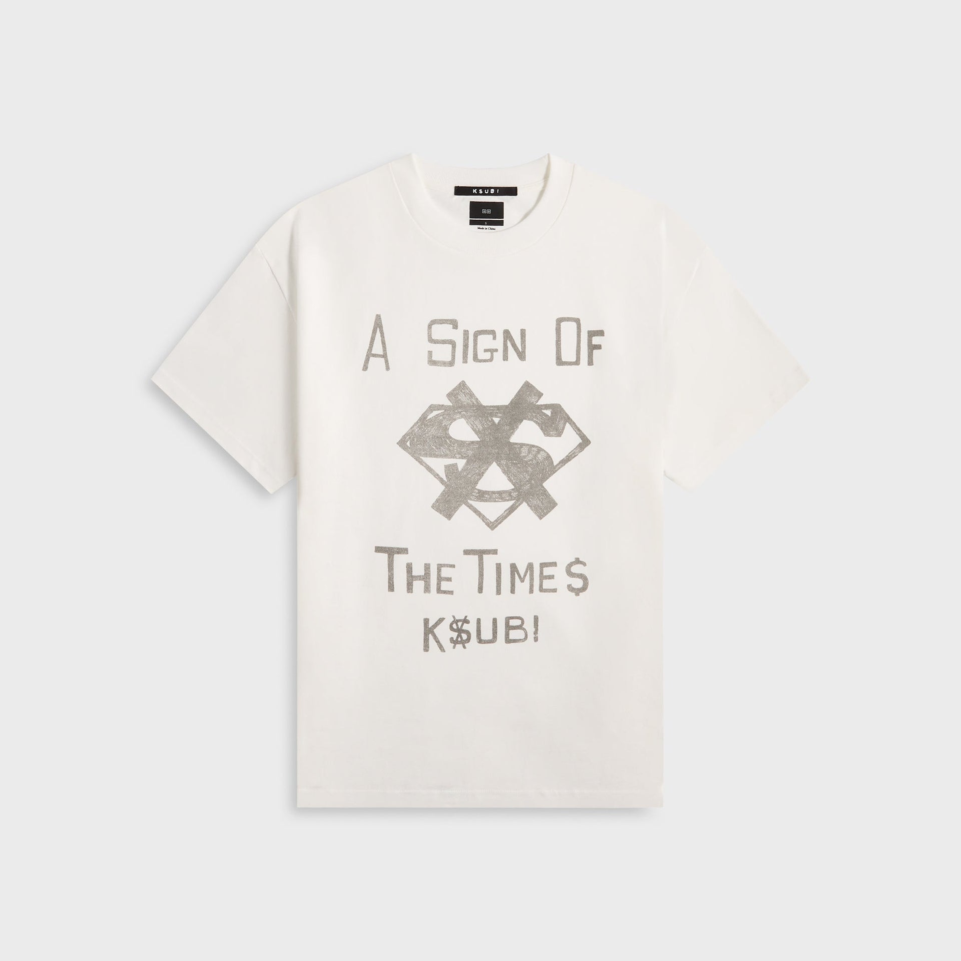 Ksubi The Sign Ekcess Tee in Antique White