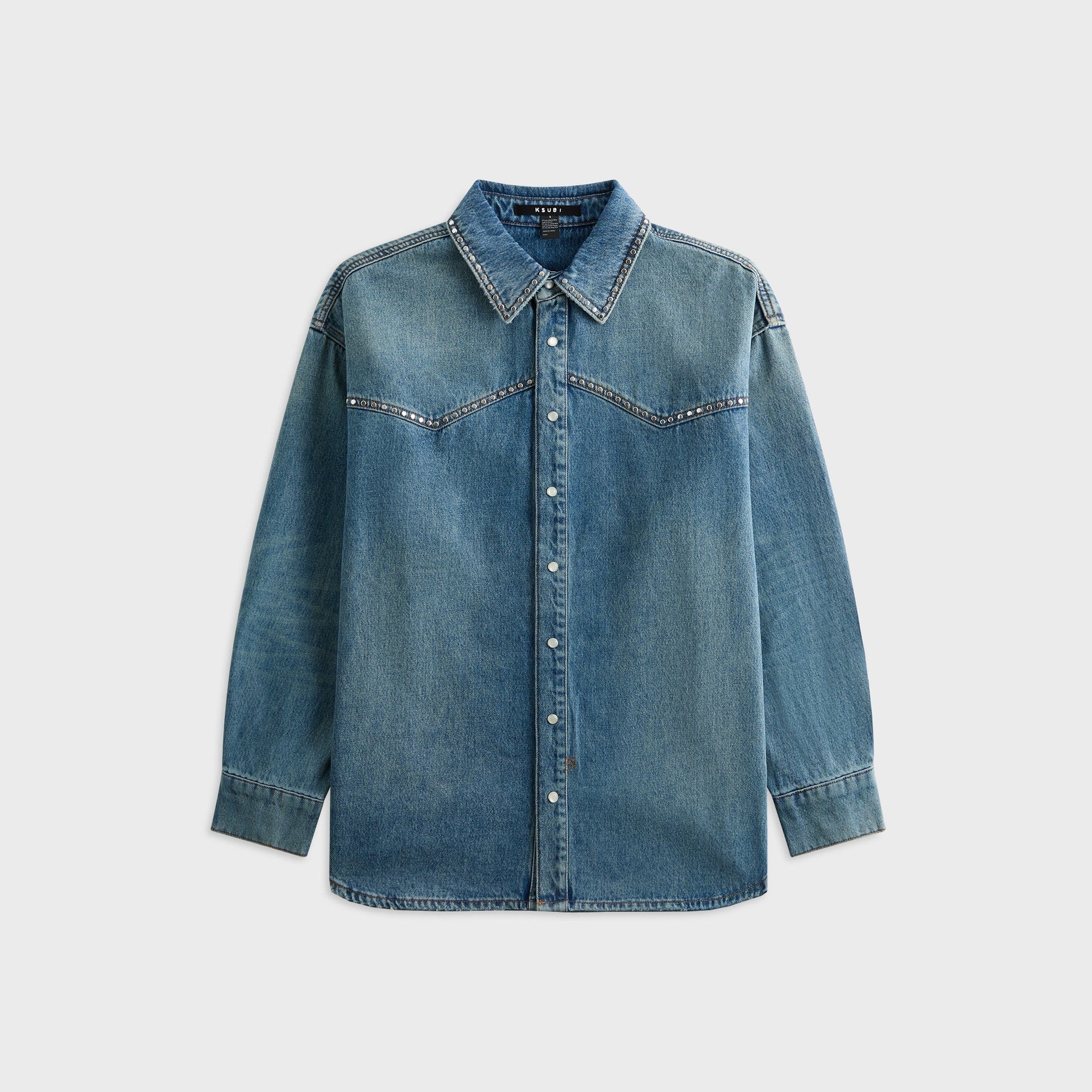 Ksubi Oversized Long Sleeve Shirt - Texas Blue