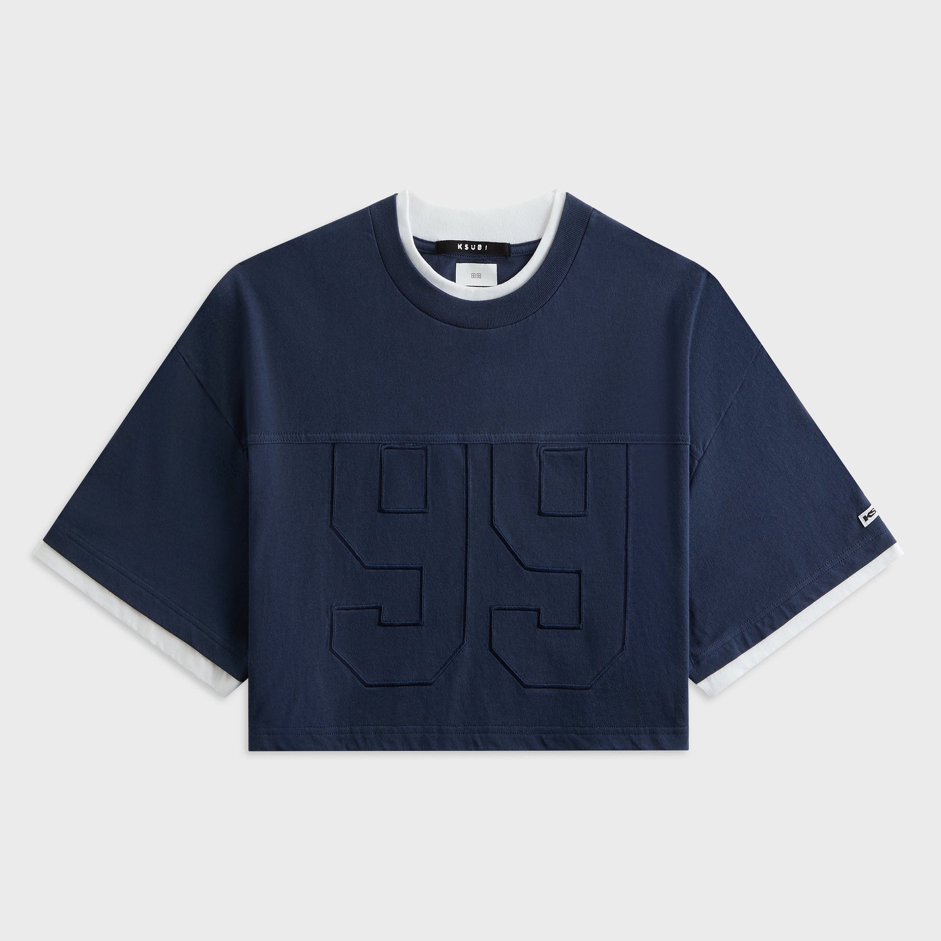 Ksubi 99 Boyfriend Cropped Short Sleeve Tee - Blue