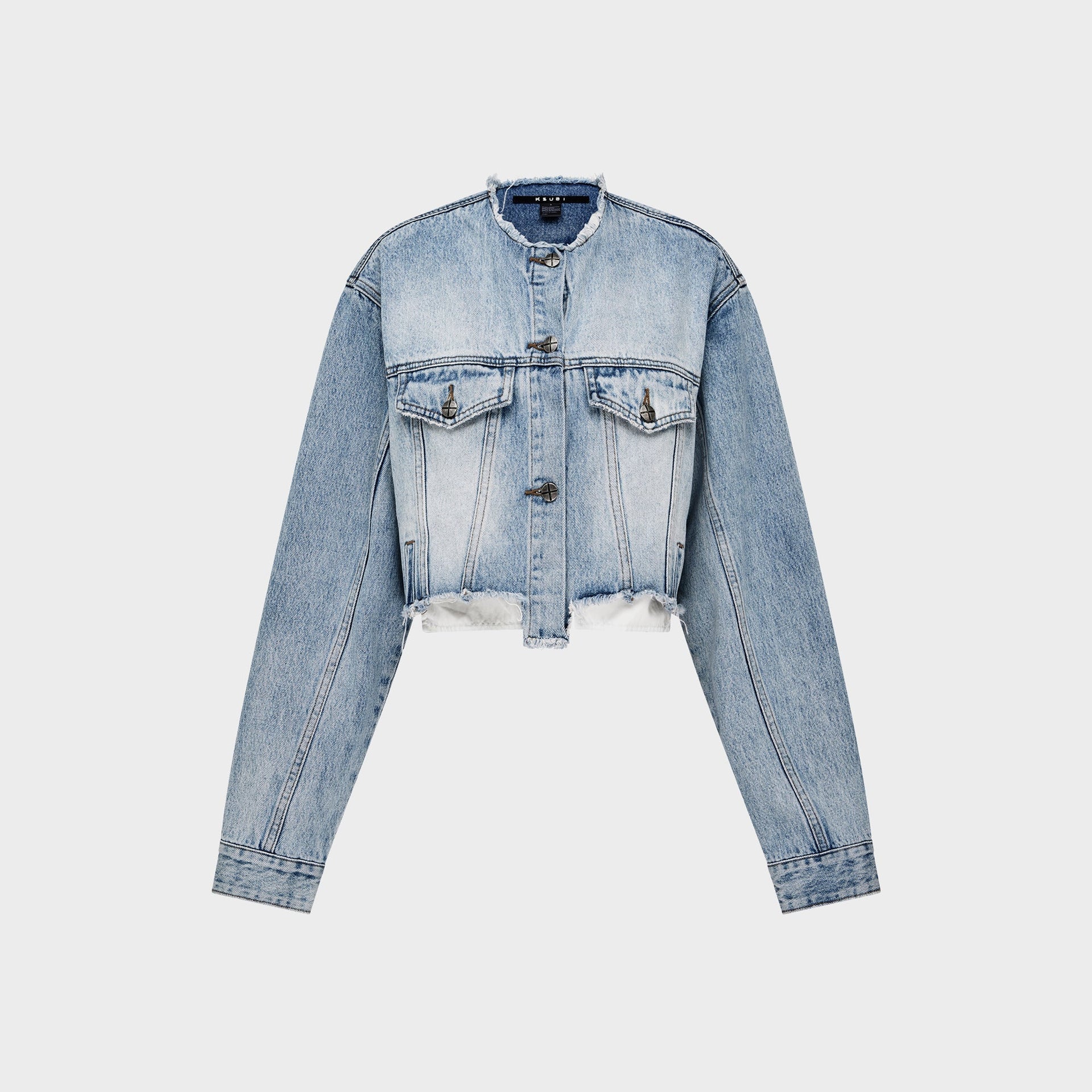 Ksubi Torn off Crop Trucker Jacket - Vapour
