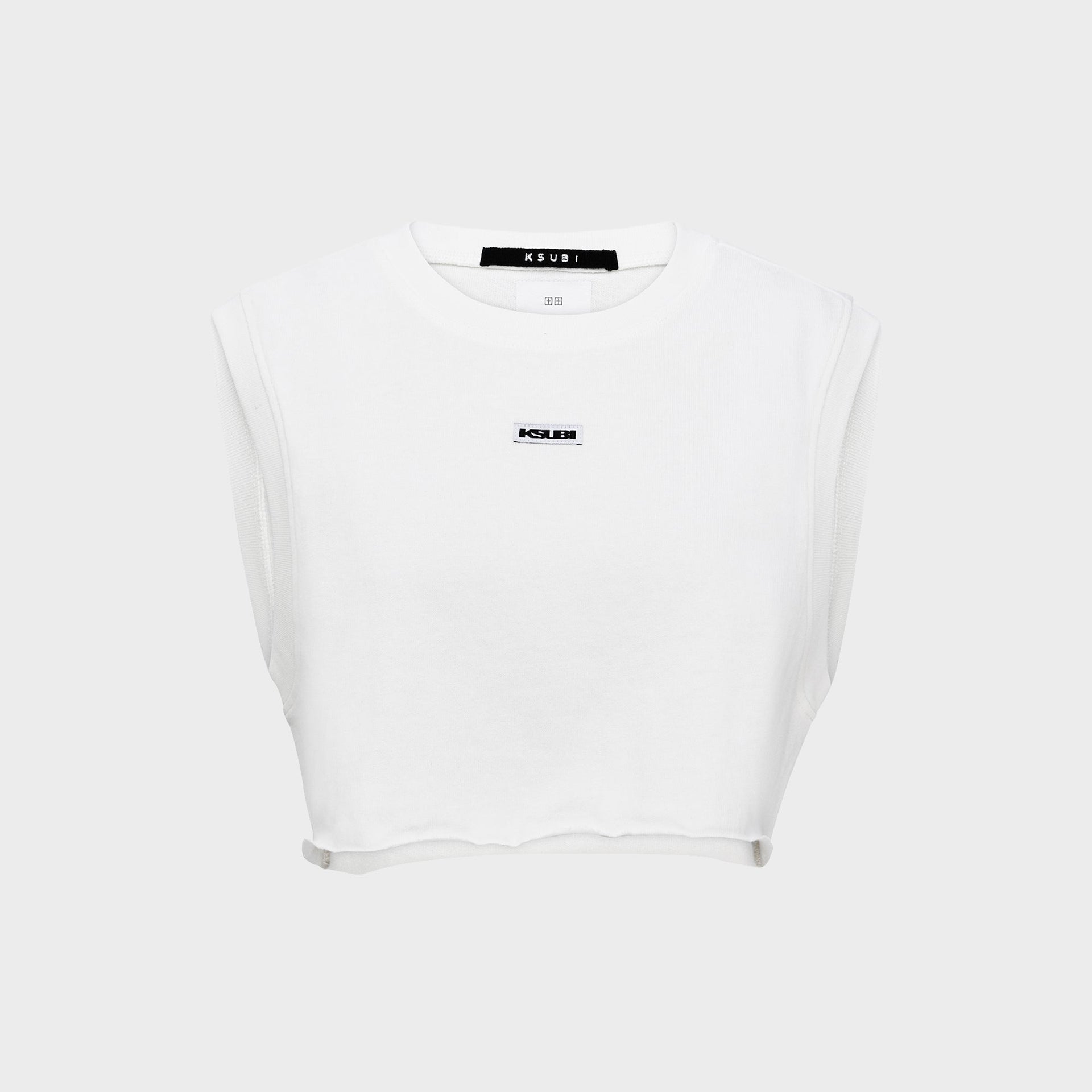 Ksubi Labels Crop Tank Top - White