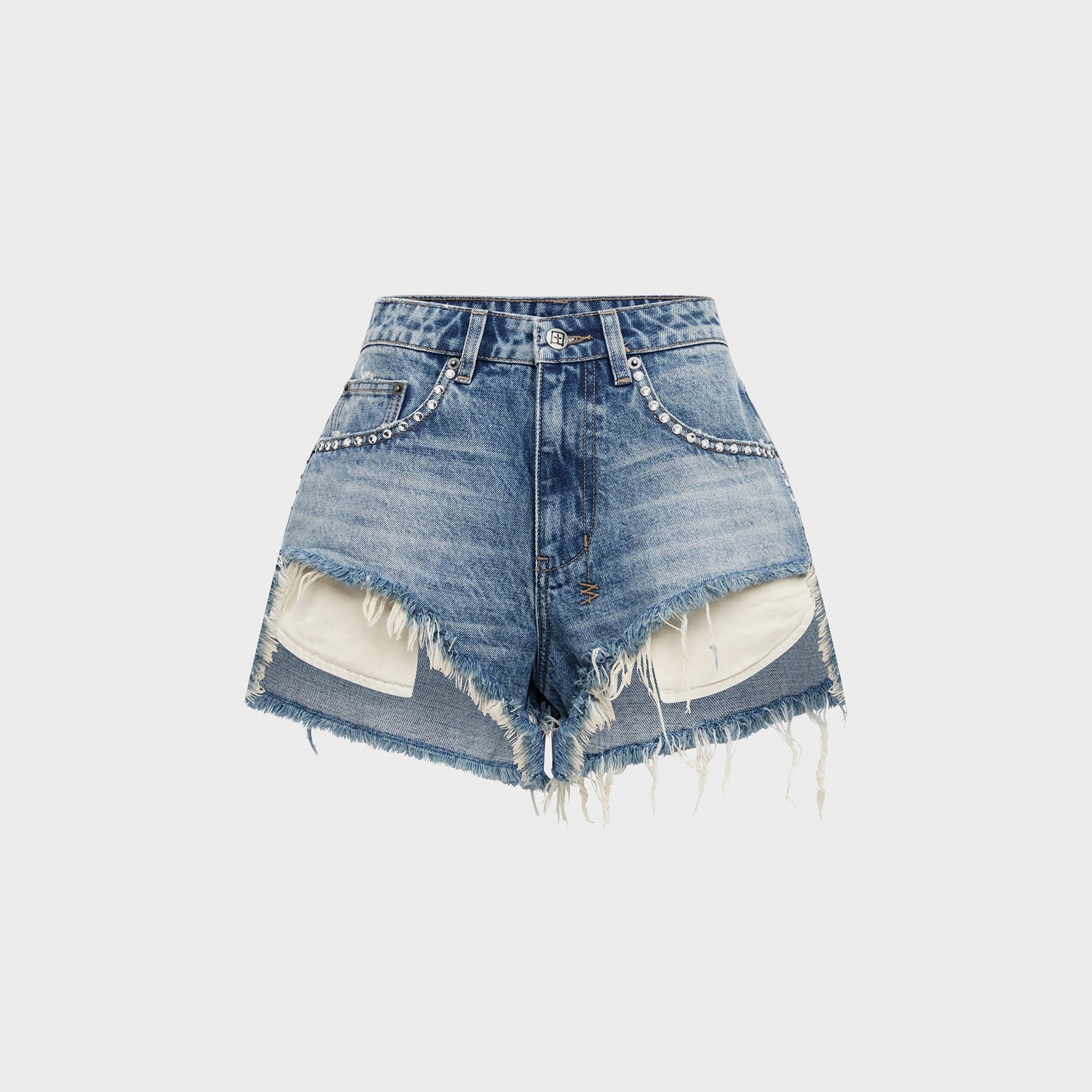 Ksubi Kulture Krystal Denim Kut Off Short - Blue