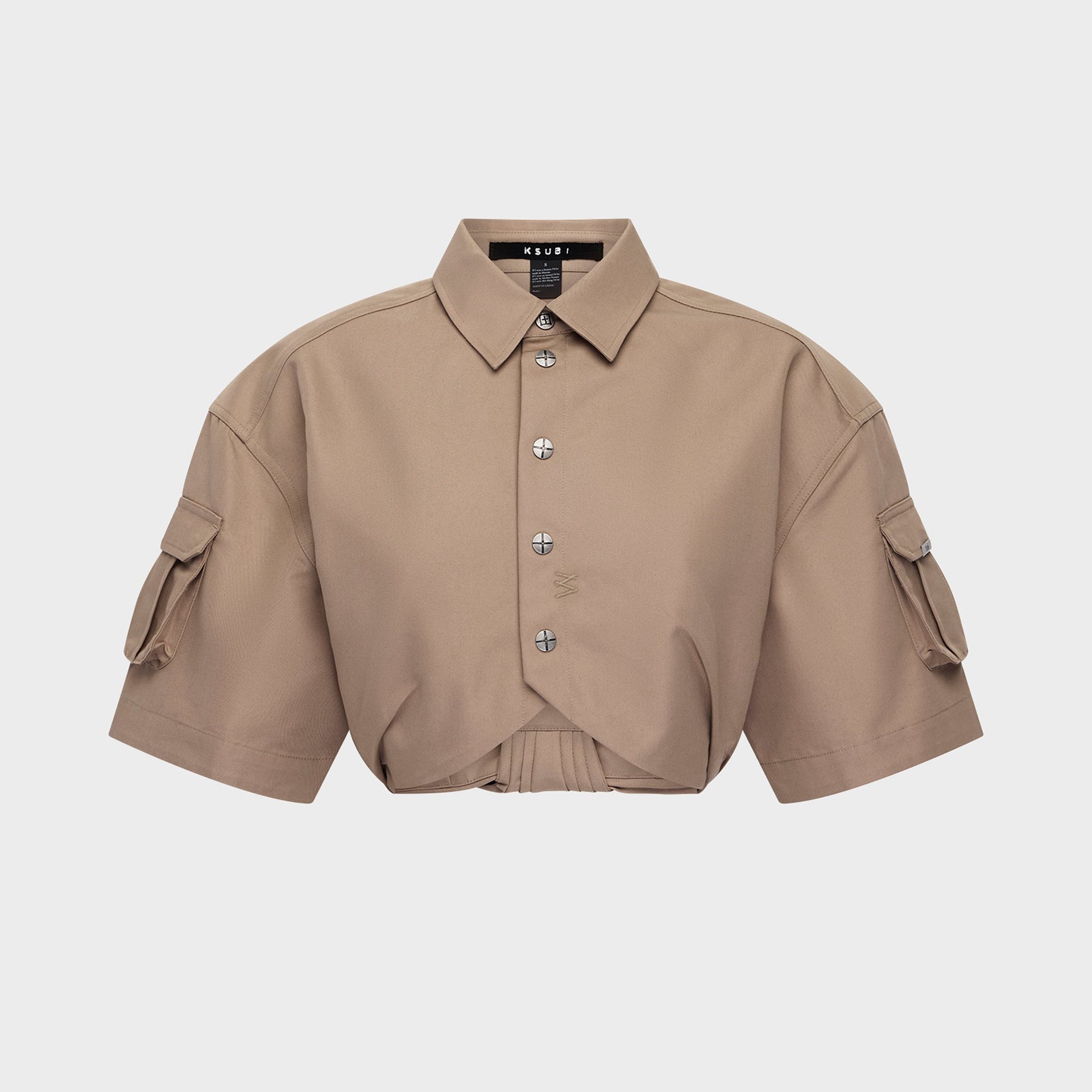 Ksubi Baker Crop Short Sleeve Shirt - Tan