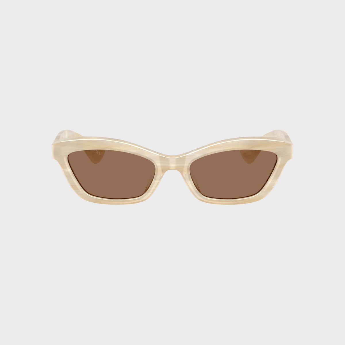 KHAITE x Oliver Peoples 1997C sunglasses in Beige Silk, cream cat-eye frame with brown lenses, front view