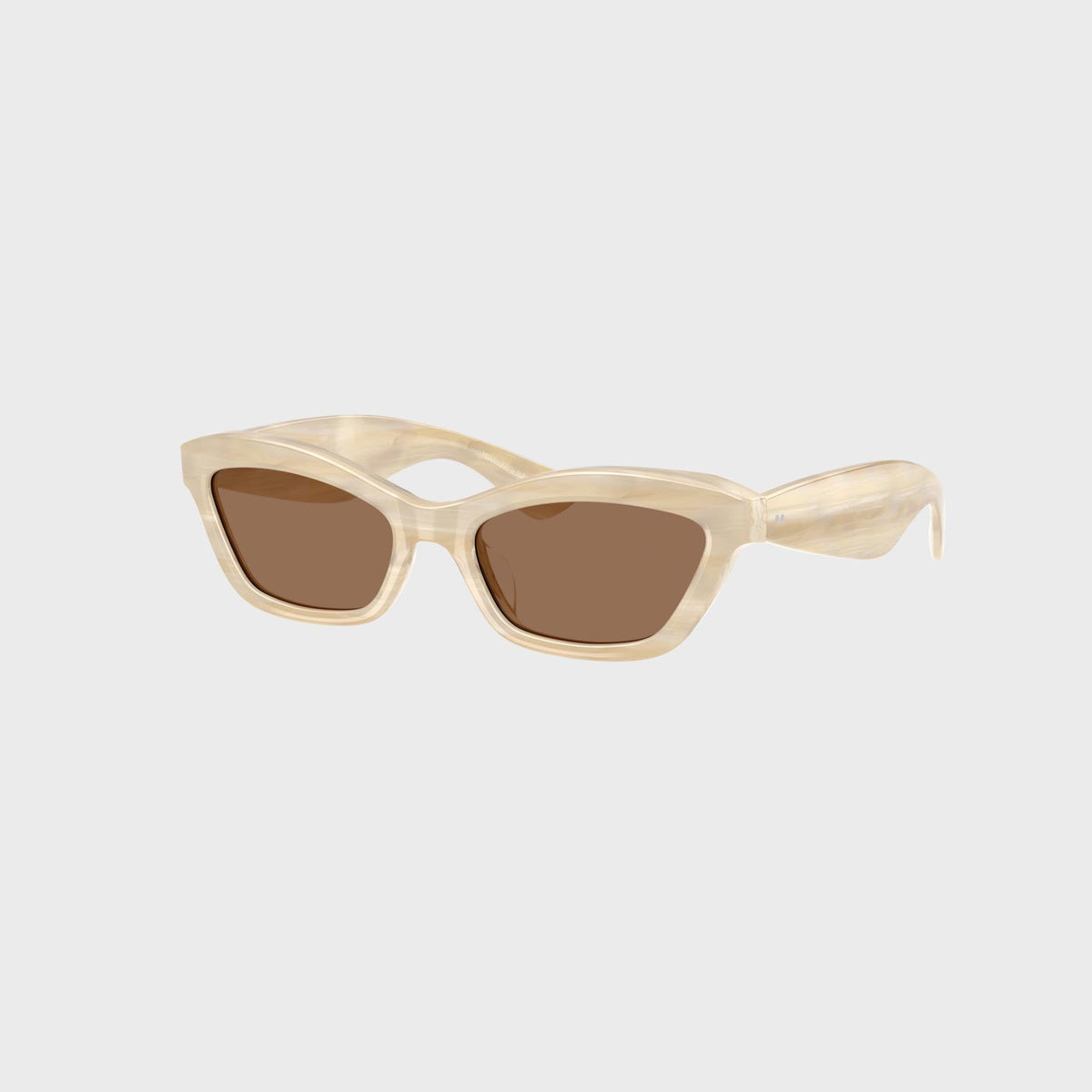 KHAITE x Oliver Peoples 1997C sunglasses in Beige Silk, three-quarter angled view of the cat-eye frame