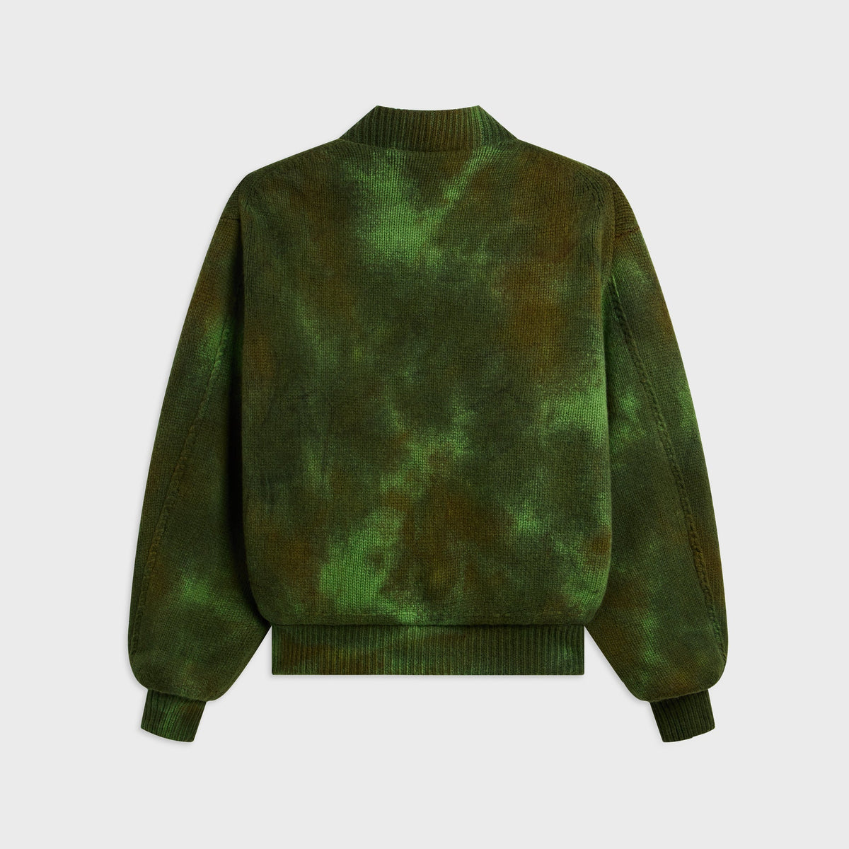 vowels Knitted Bomber Jacket - Green