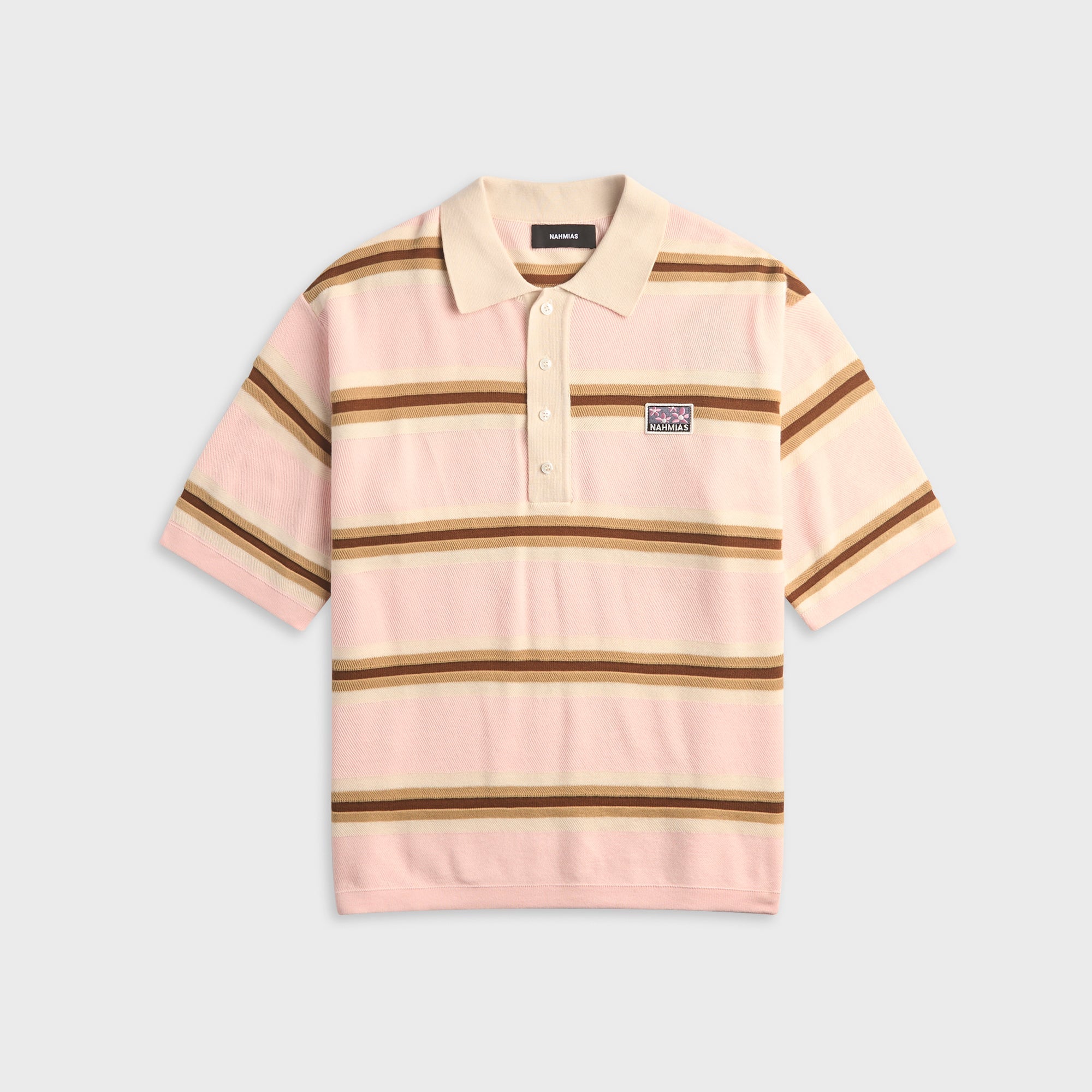 NAHMIAS Knit Striped Polo - Soft Pink Stripe – Kith