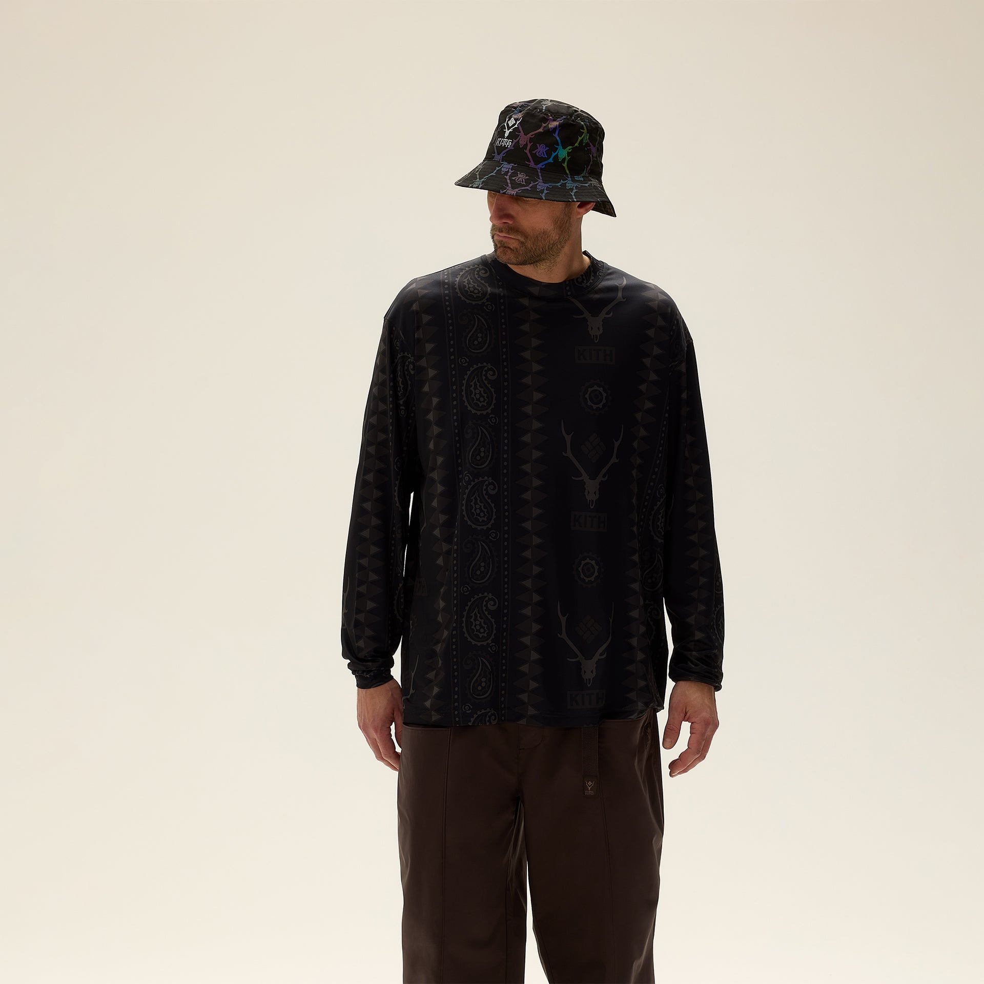 Kith & South2 West8 for Columbia Paisley Stripe Terminal Tackle™ Long Sleeve - Black