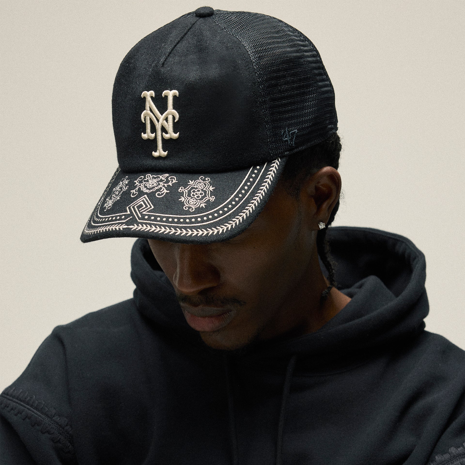 Kith & '47 for the New York Mets Franchise LS Trucker Hat - Black