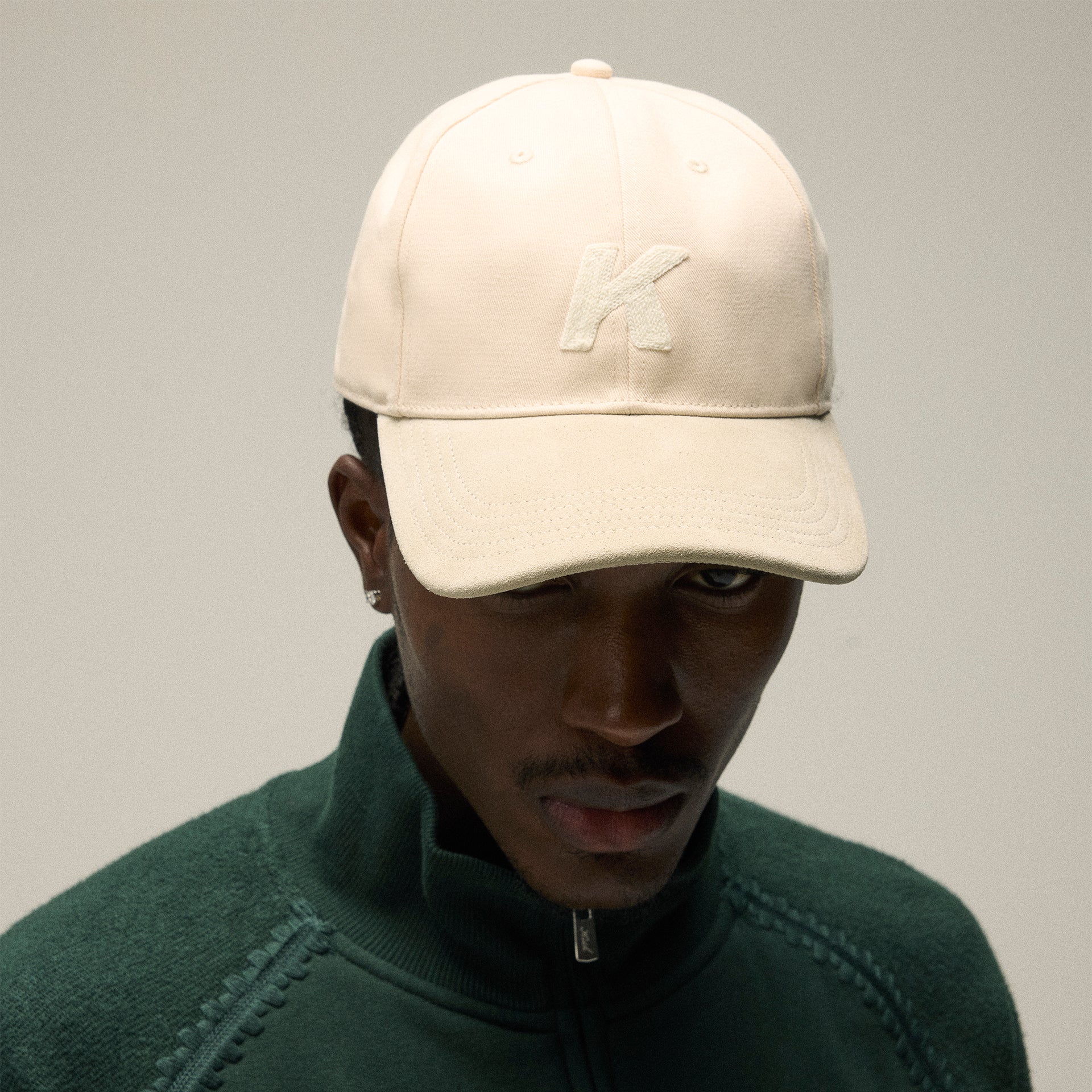 Kith Crochet K Aaron Classic Cap With Suede Brim - Sandrift