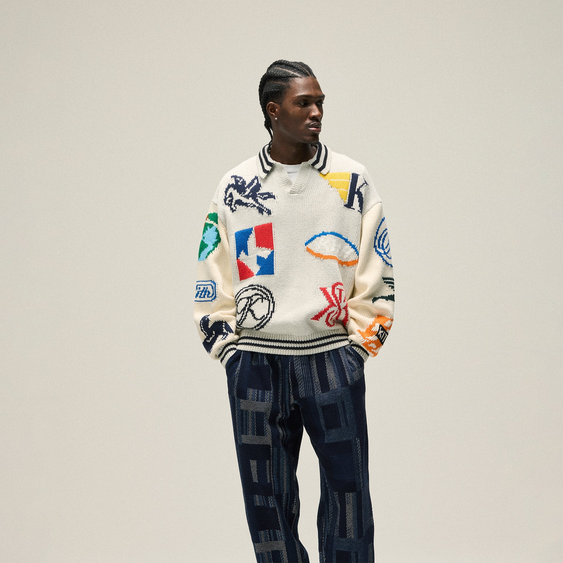 Kith Nelson Rugby Sweater - Light Heather Grey