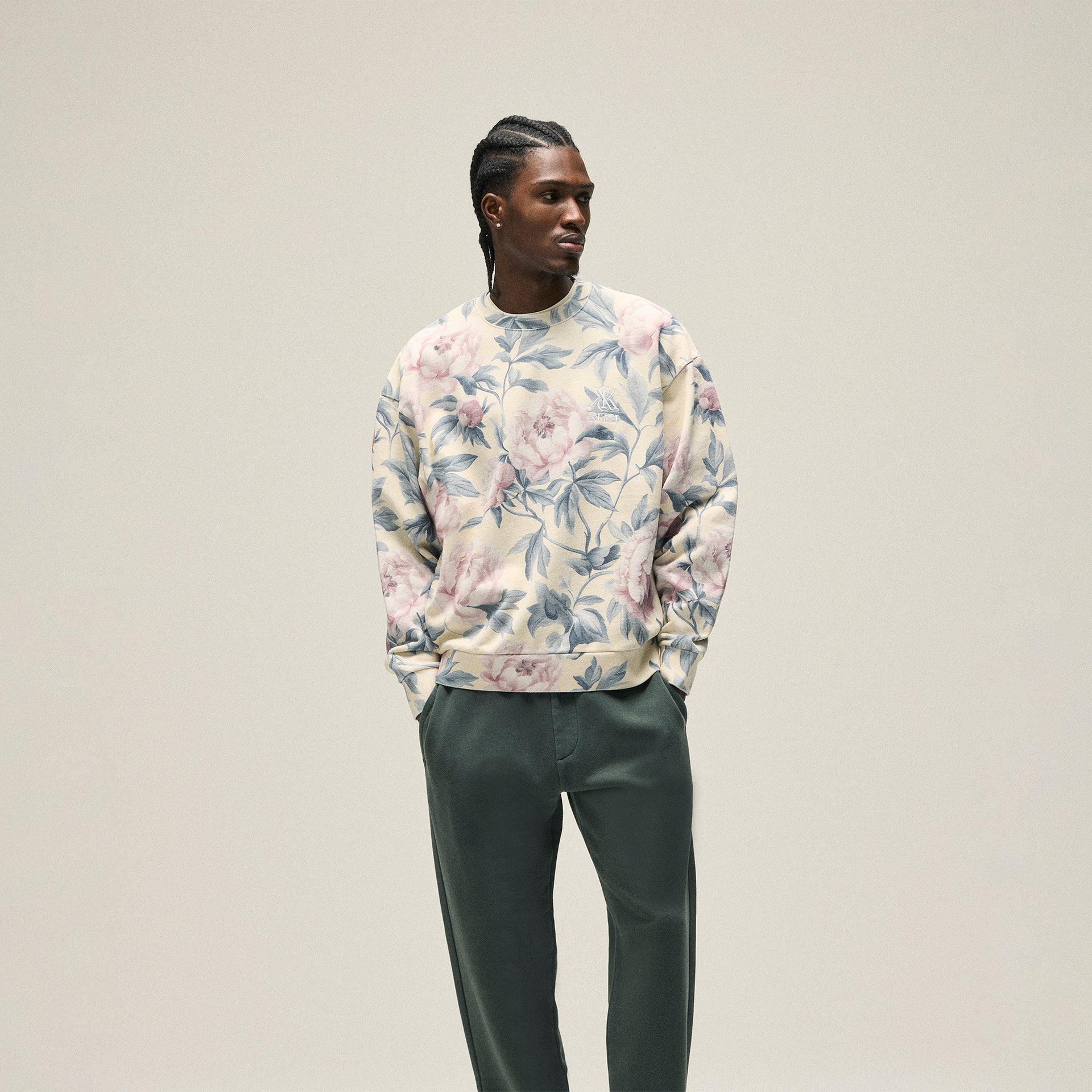 Kith Peony Nelson Crewneck - Sandrift