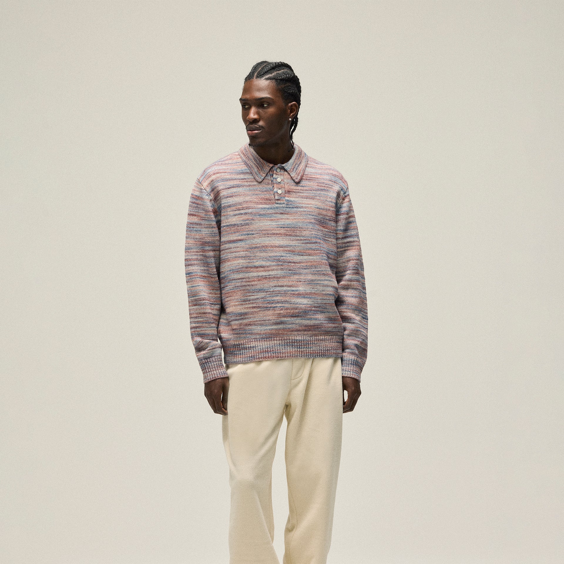 Kith Space Dye Harmon Rugby Pullover - Dewberry