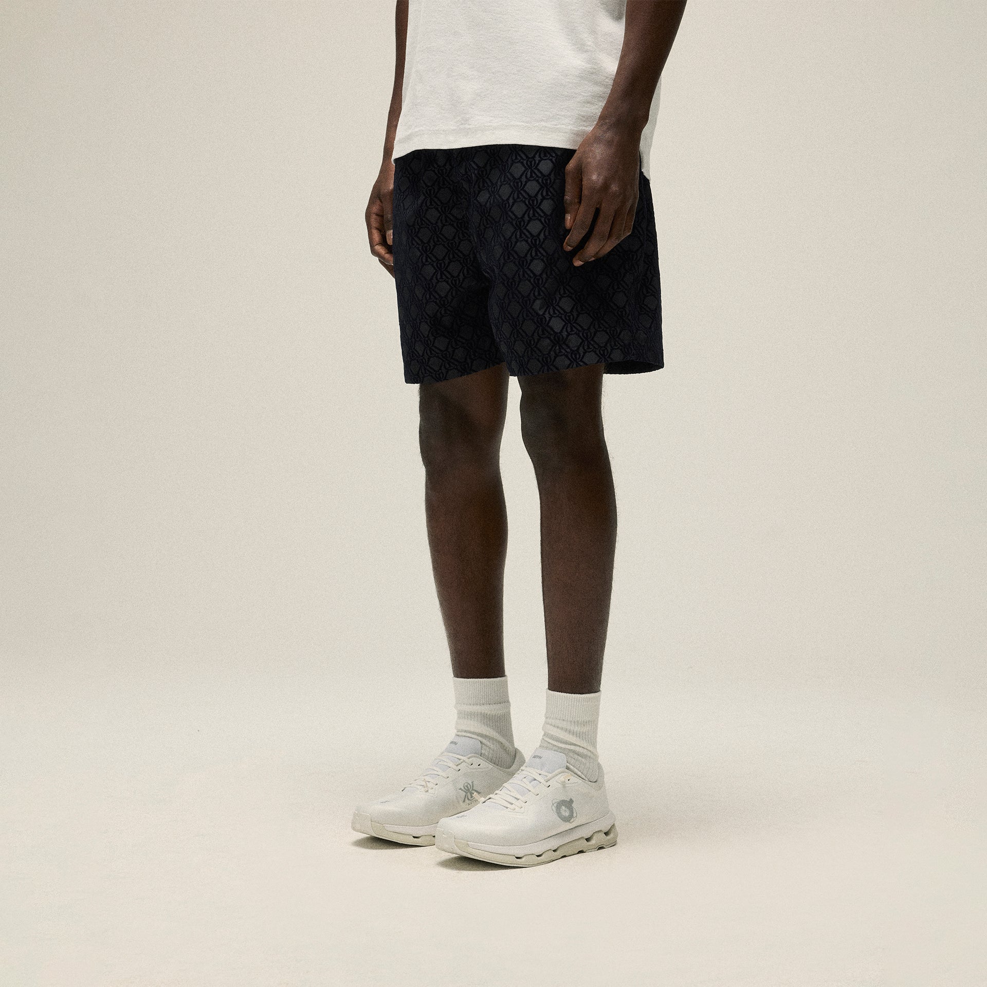 Kith Flocked Crest Tech Active Short -  Black