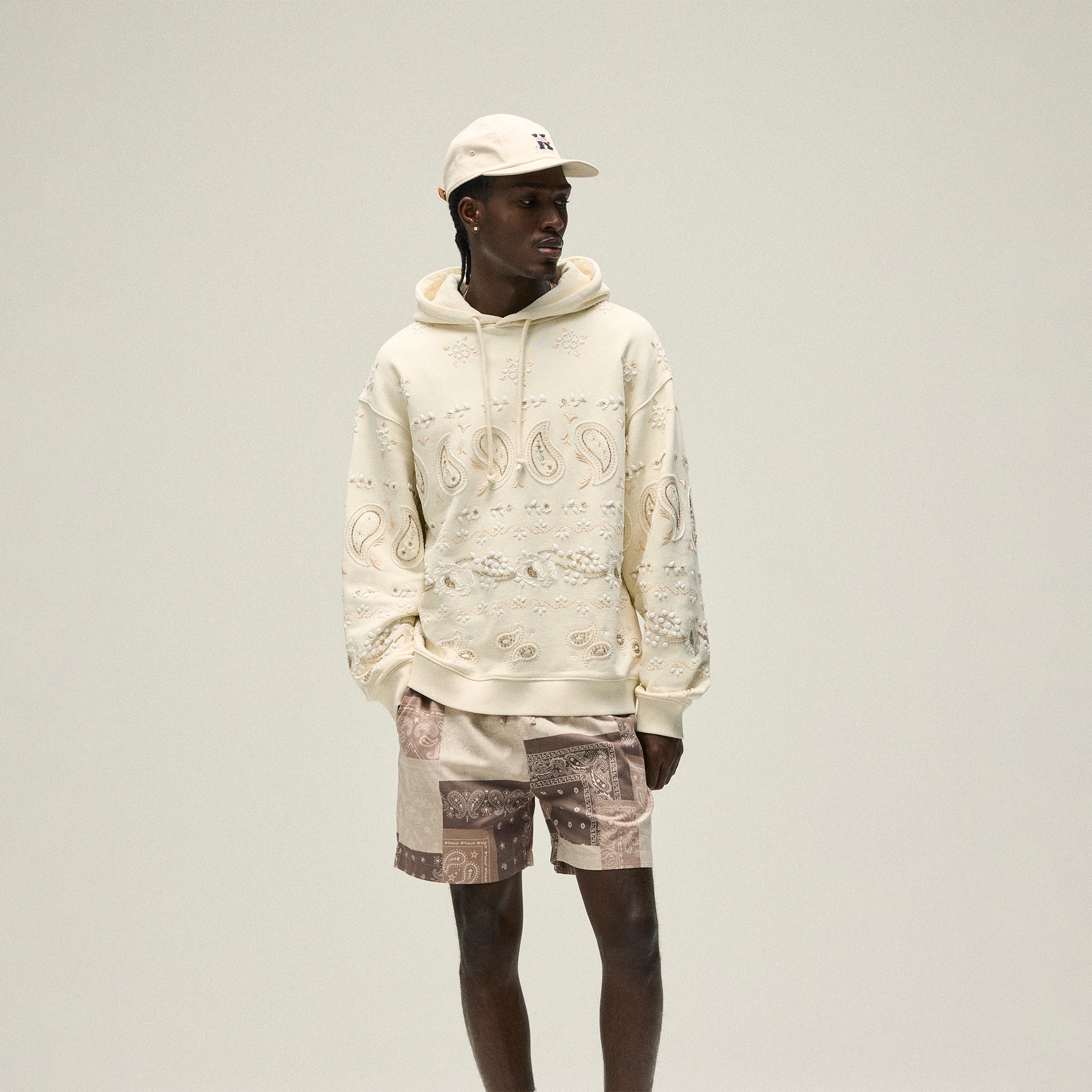 &Kin Paisley Floral Williams III Hoodie - Sandrift