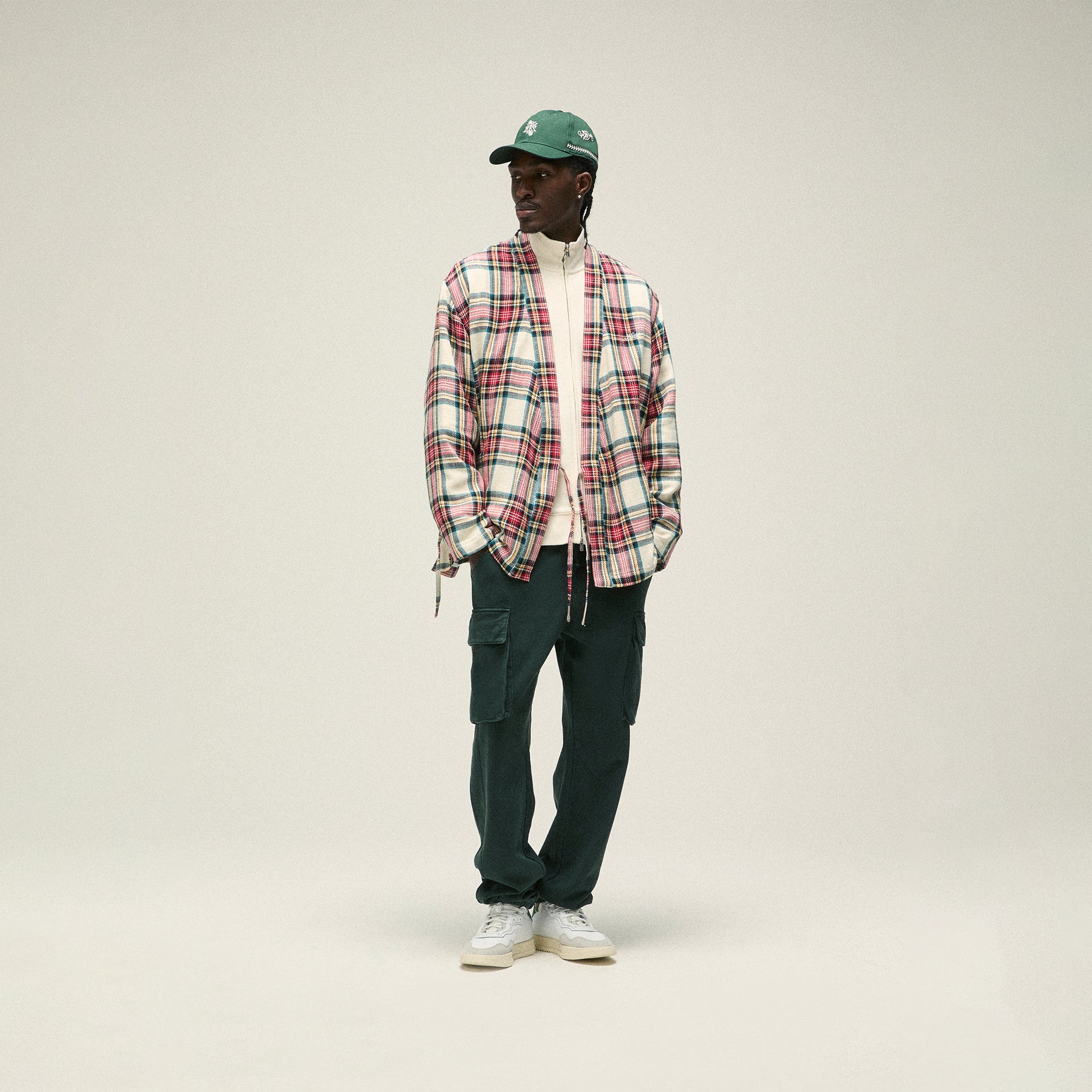 Kith Plaid Karter Long Sleeve Gi - Fame