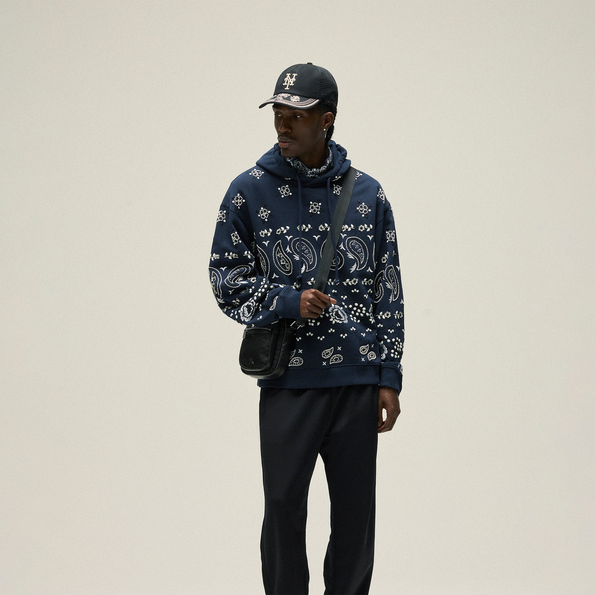 &Kin Paisley Floral Williams III Hoodie - Nocturnal
