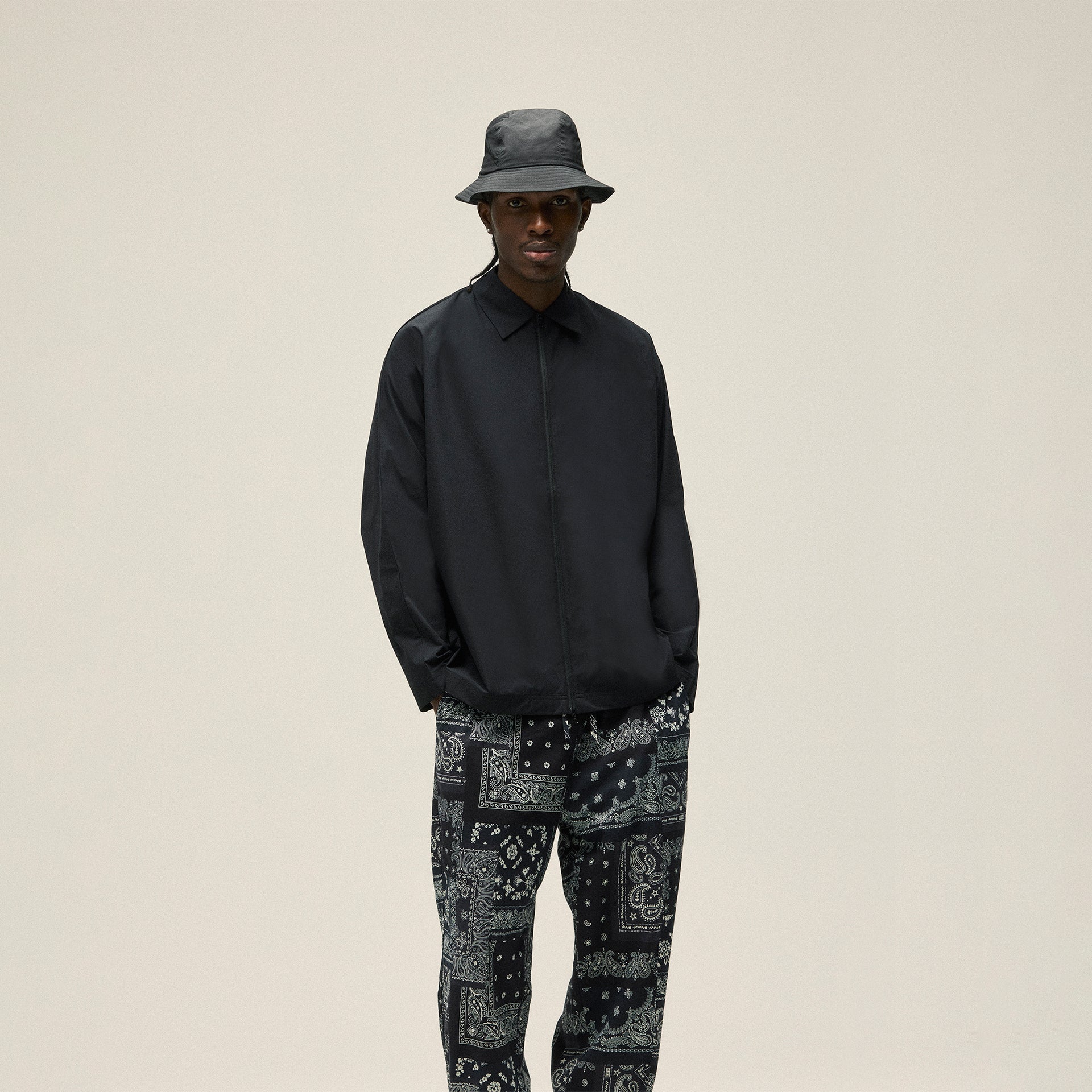 Kith Washed Cotton Bandana Barrow Pant - Black