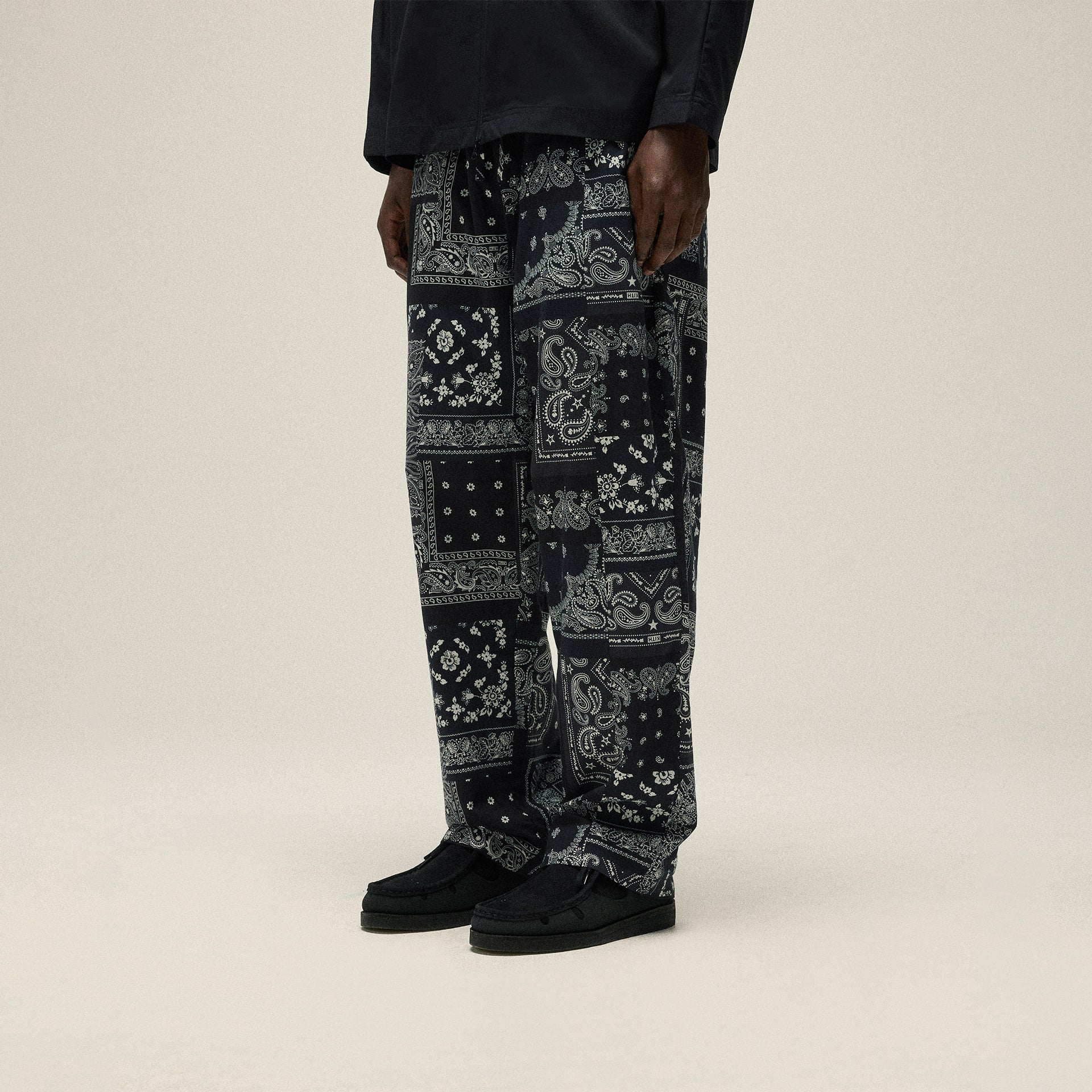Kith Washed Cotton Bandana Barrow Pant - Black
