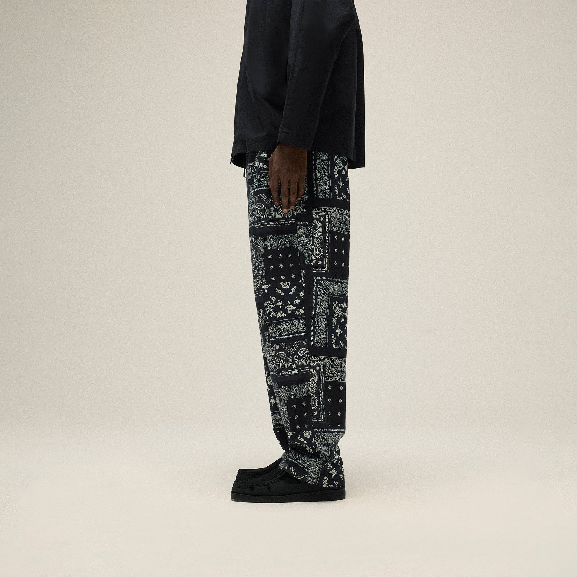 Kith Washed Cotton Bandana Barrow Pant - Black