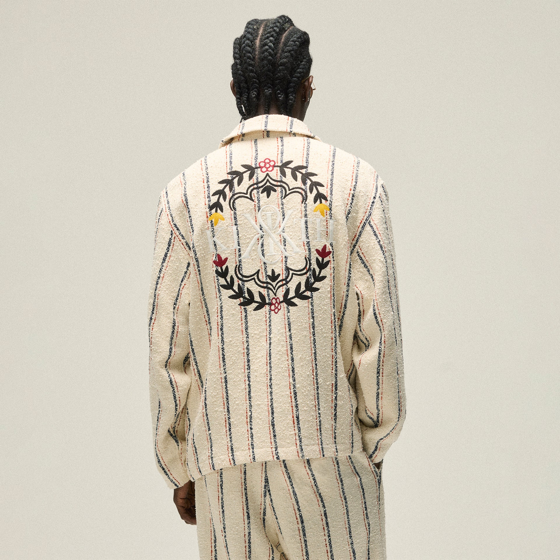 Kith Striped Boucle Coaches Jacket - Whisper