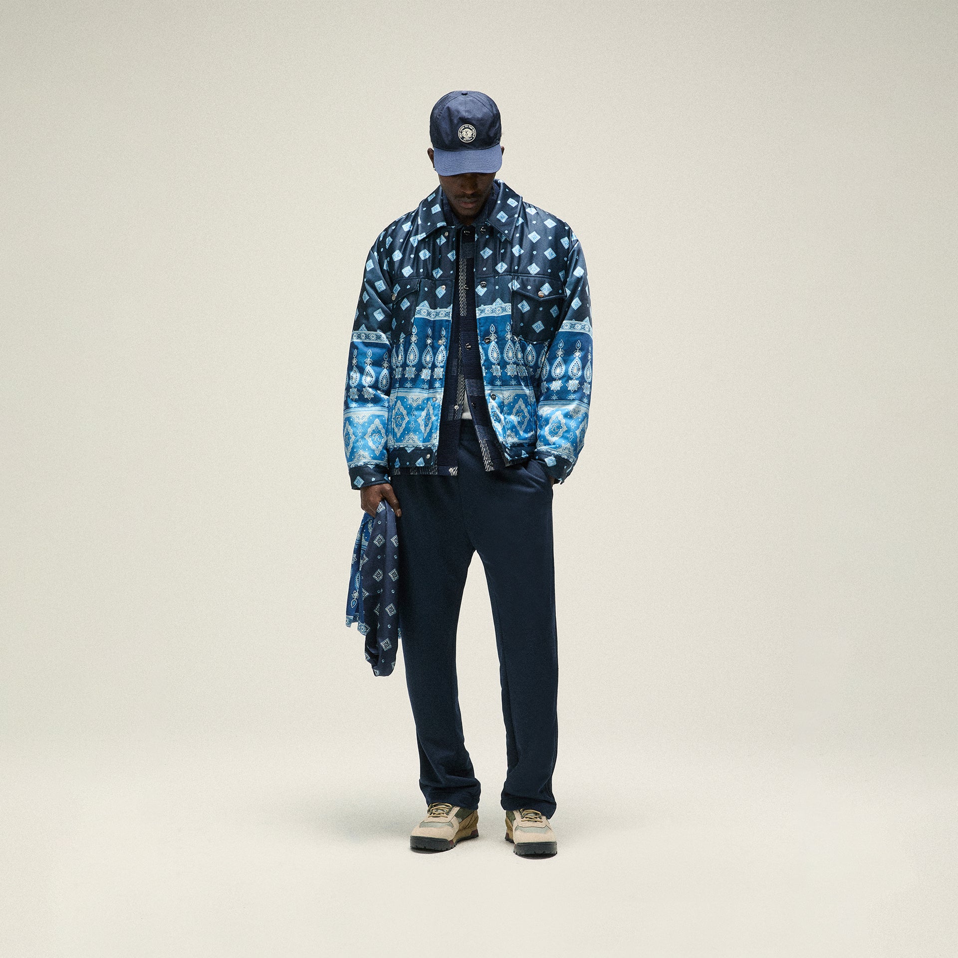 Kith Puffed Jase Satin Trucker Jacket - Nocturnal