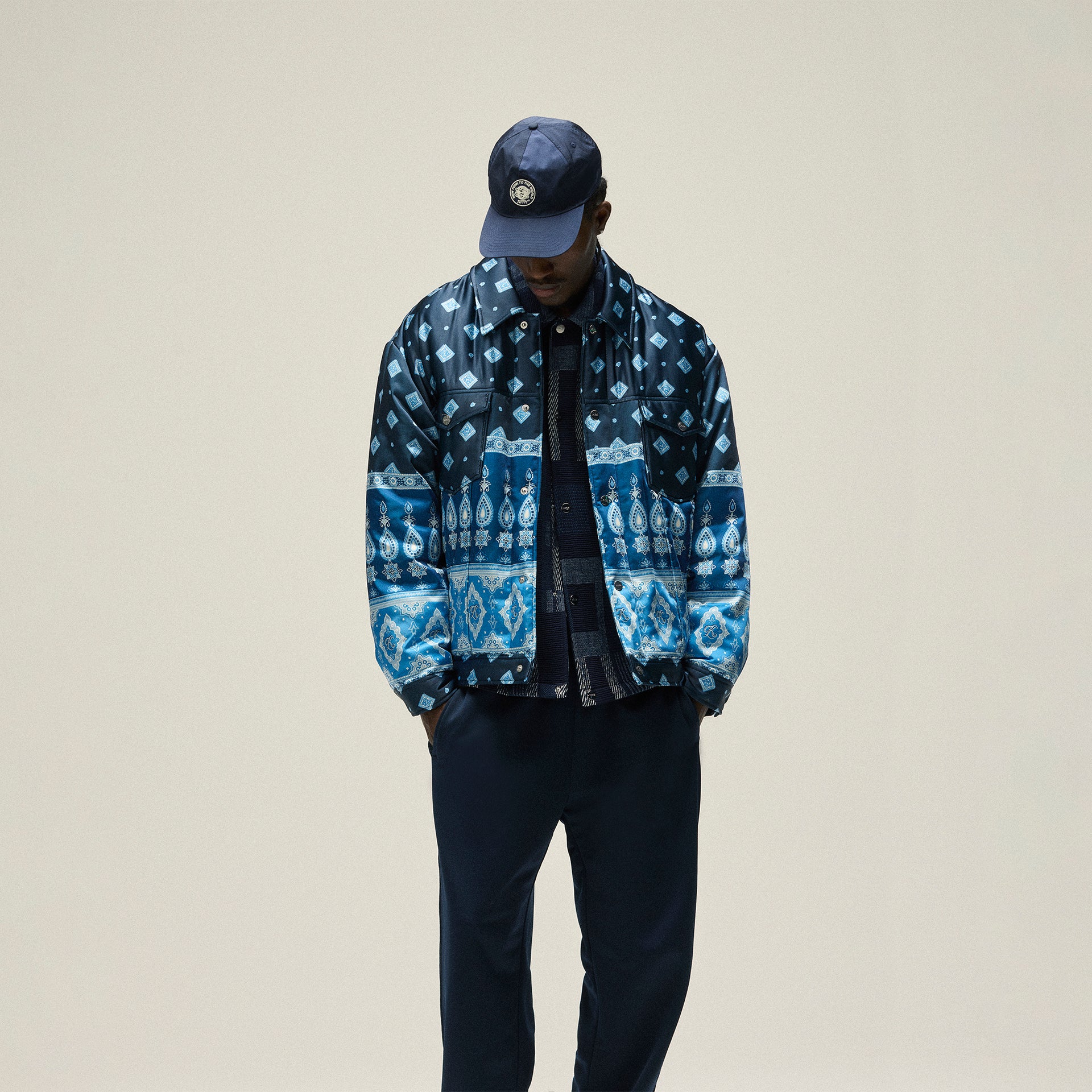 Kith Puffed Jase Satin Trucker Jacket - Nocturnal