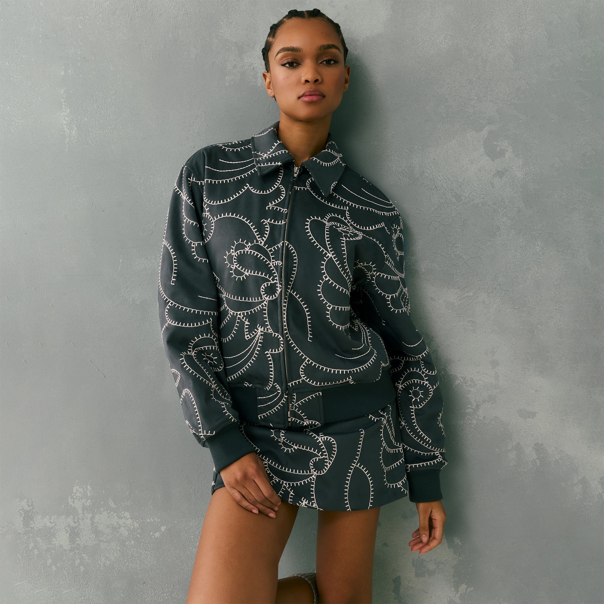 Kith Women Brisa II Blanket Stitch Bomber - Asteroid