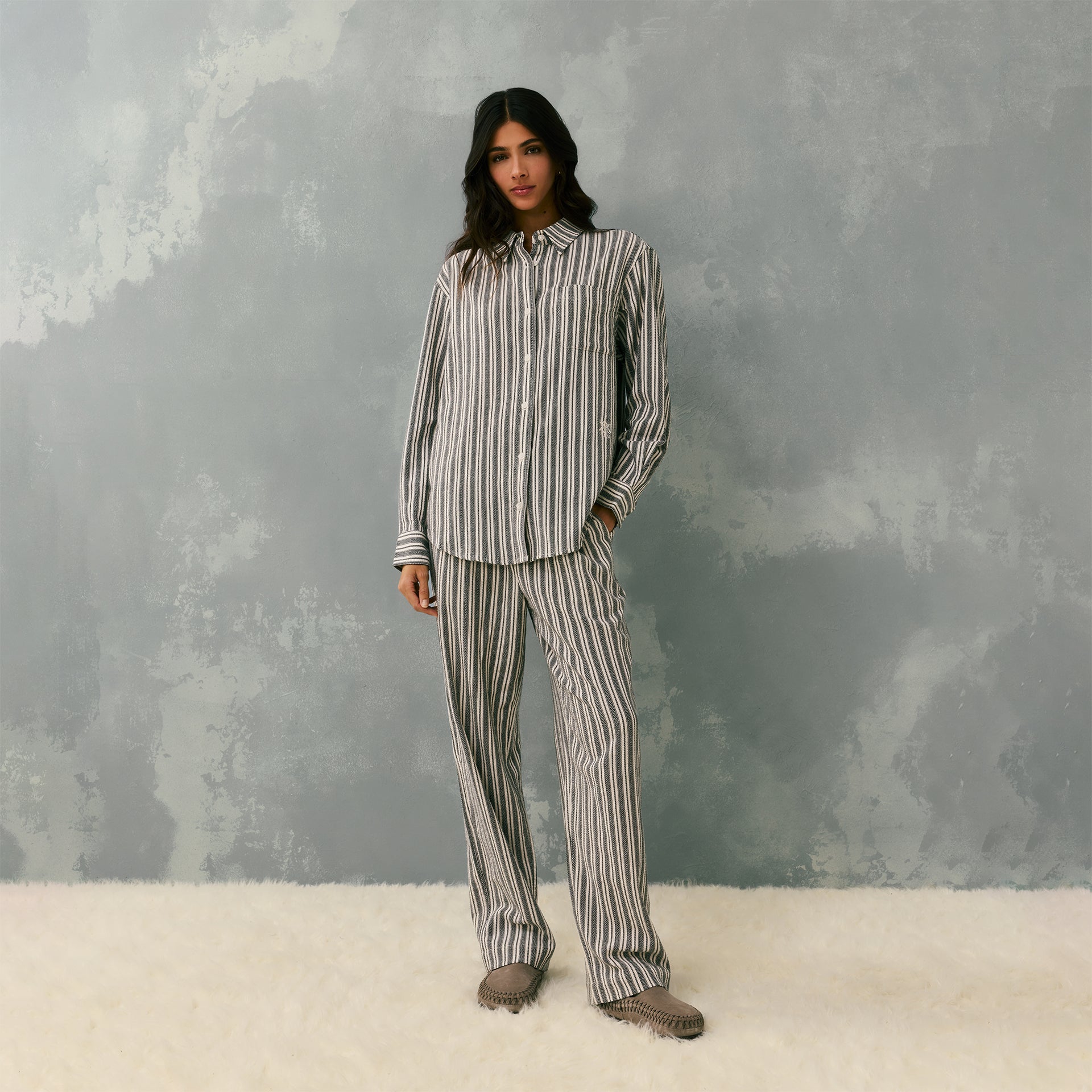 Kith Women Miles II Dobby Stripe Pants - Black
