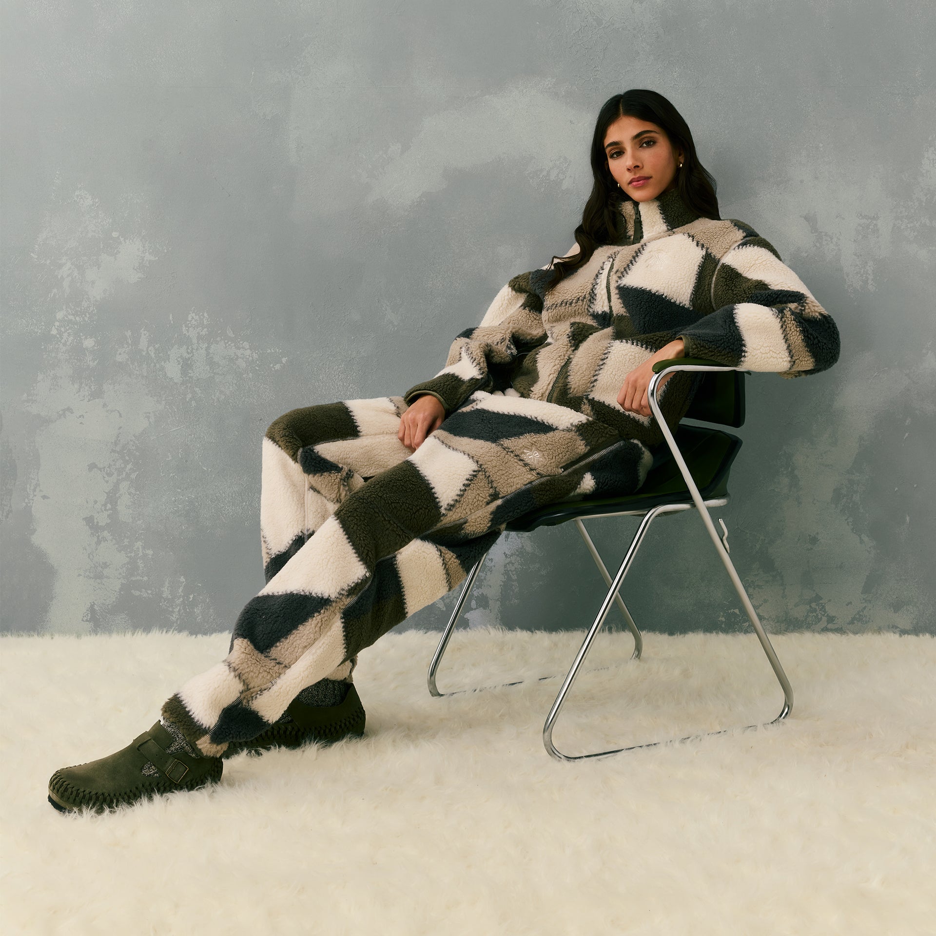 Kith Women Chelsea III Patchwork Fleece Jogger - Plaster