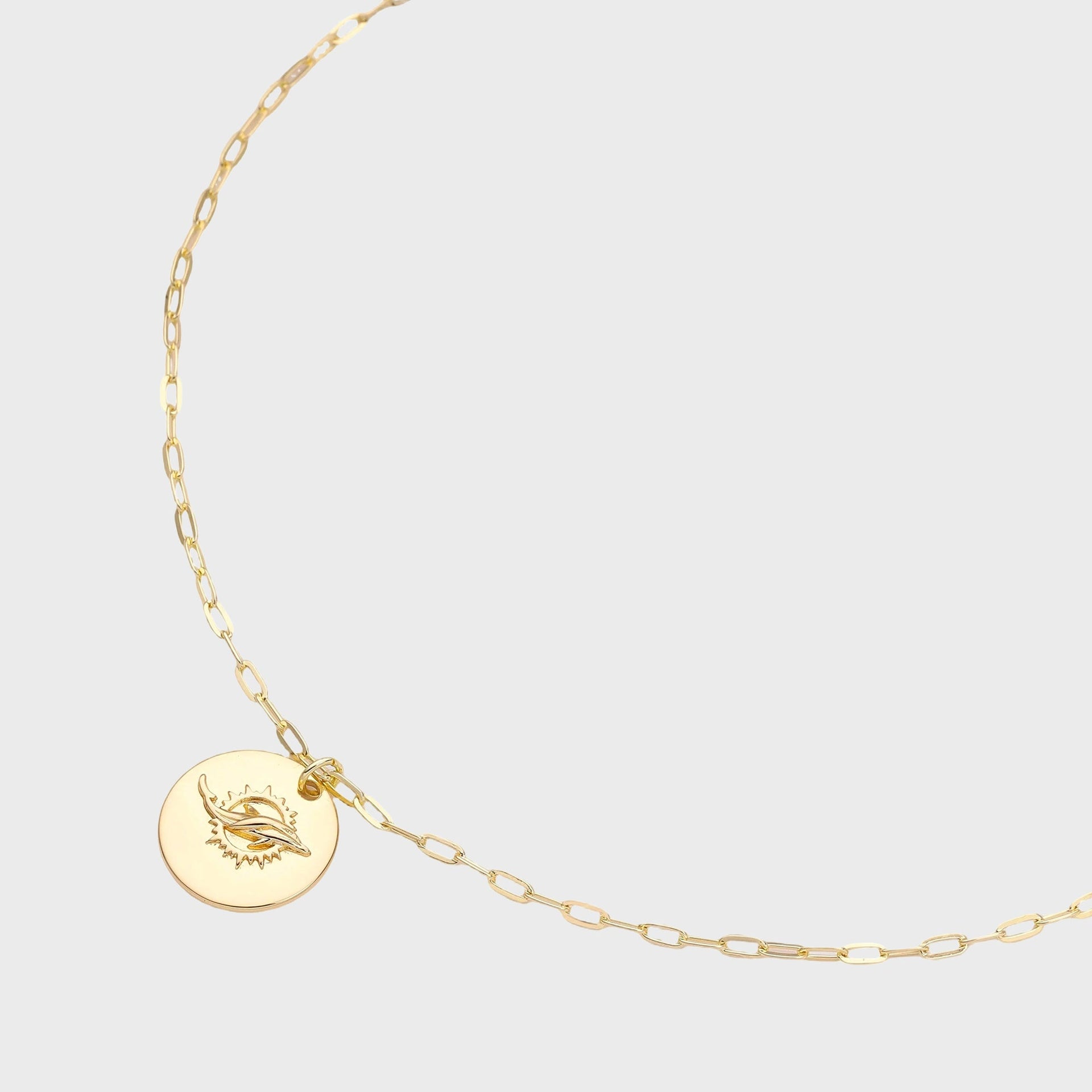 Luv AJ The Miami Dolphins Coin Necklace - Gold