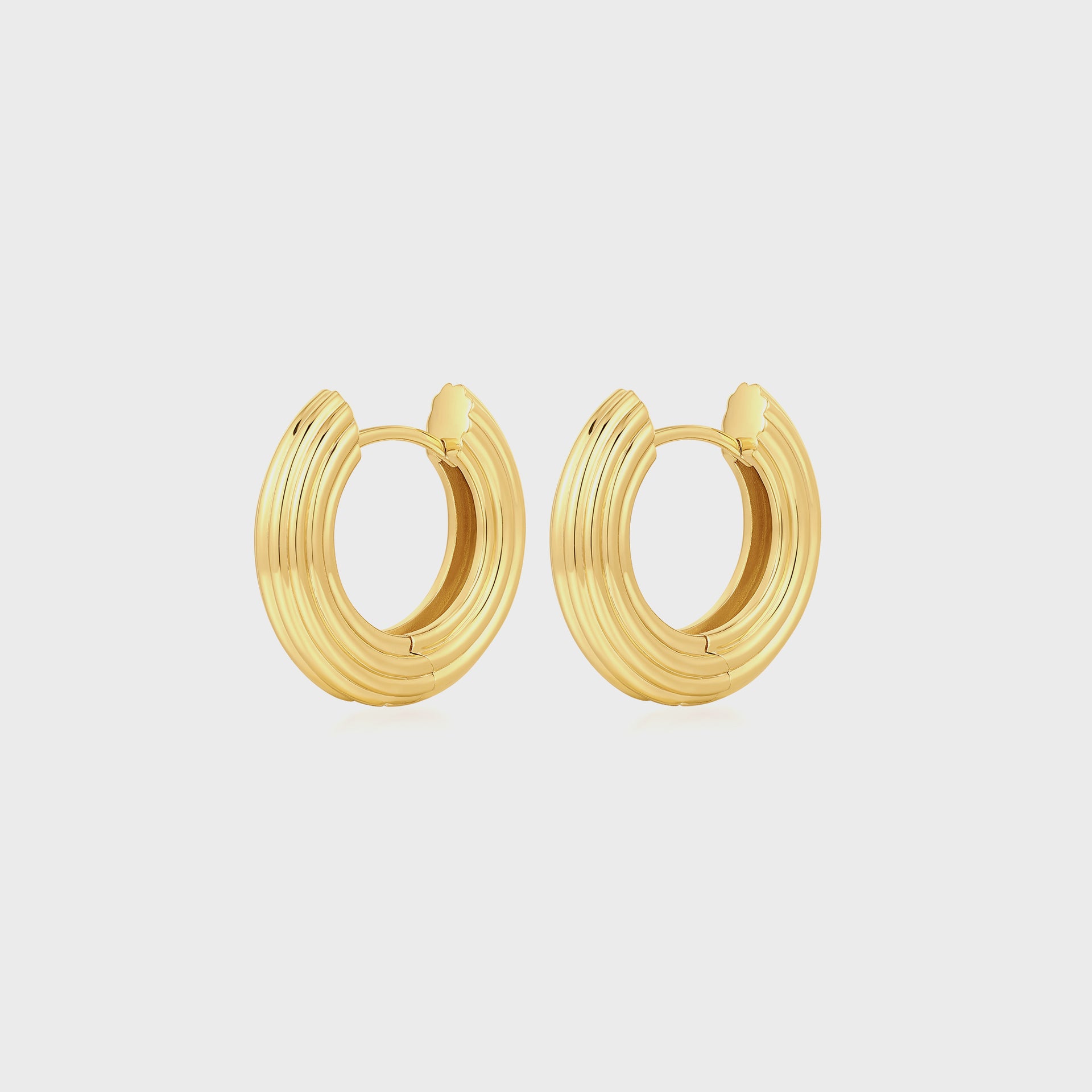 Luv AJ The Mini Ridge Amalfi Hinge Hoops - Gold