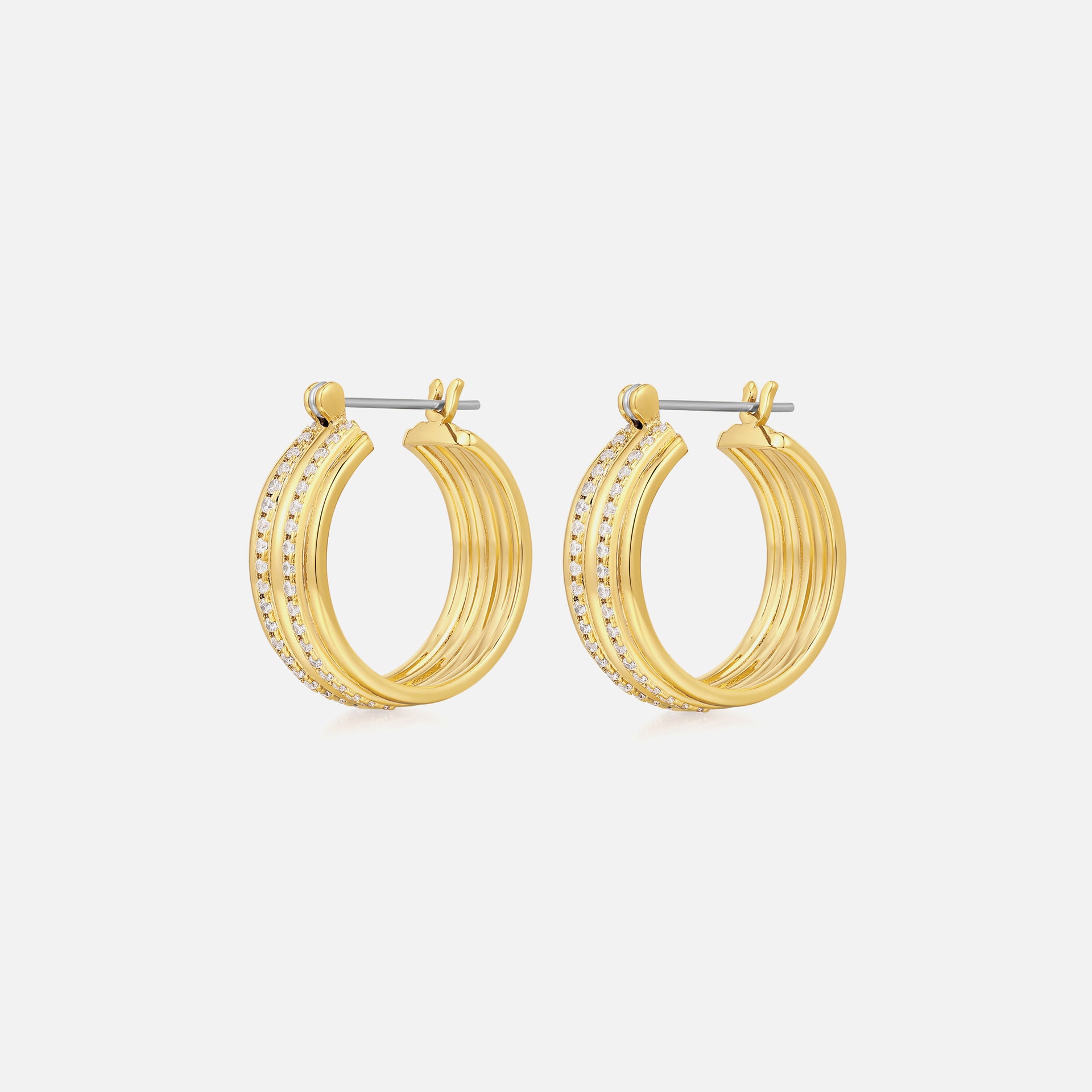 Luv AJ The Ridged Positano Hoops - Gold