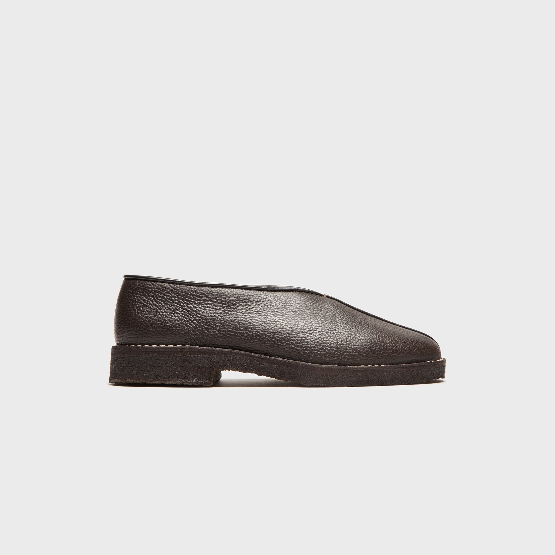 Lemaire Piped Crepe Slippers - Dark Brown