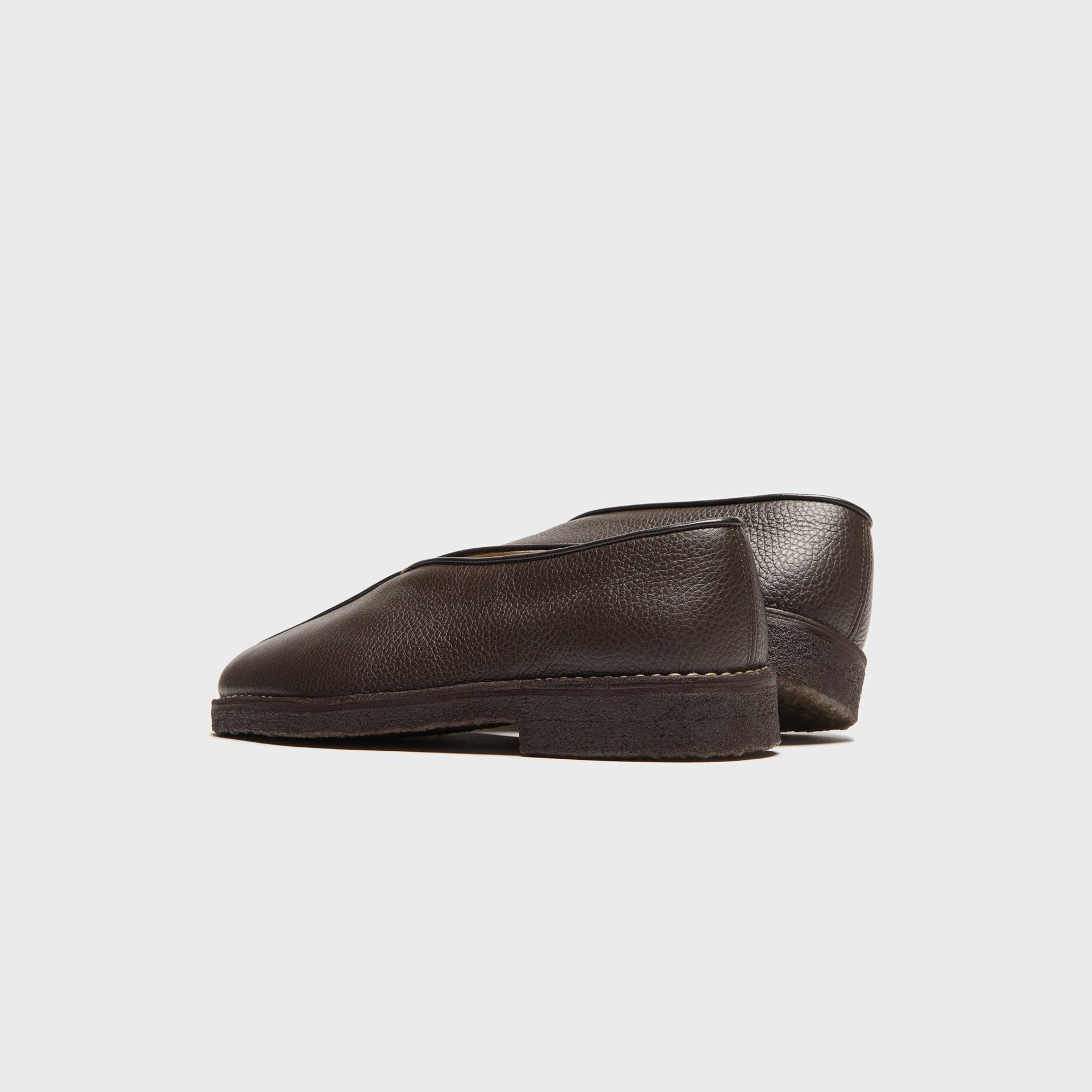 Lemaire Piped Crepe Slippers - Dark Brown