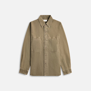 Lemaire Denim Shirt With Snaps Denim - Snow Olive