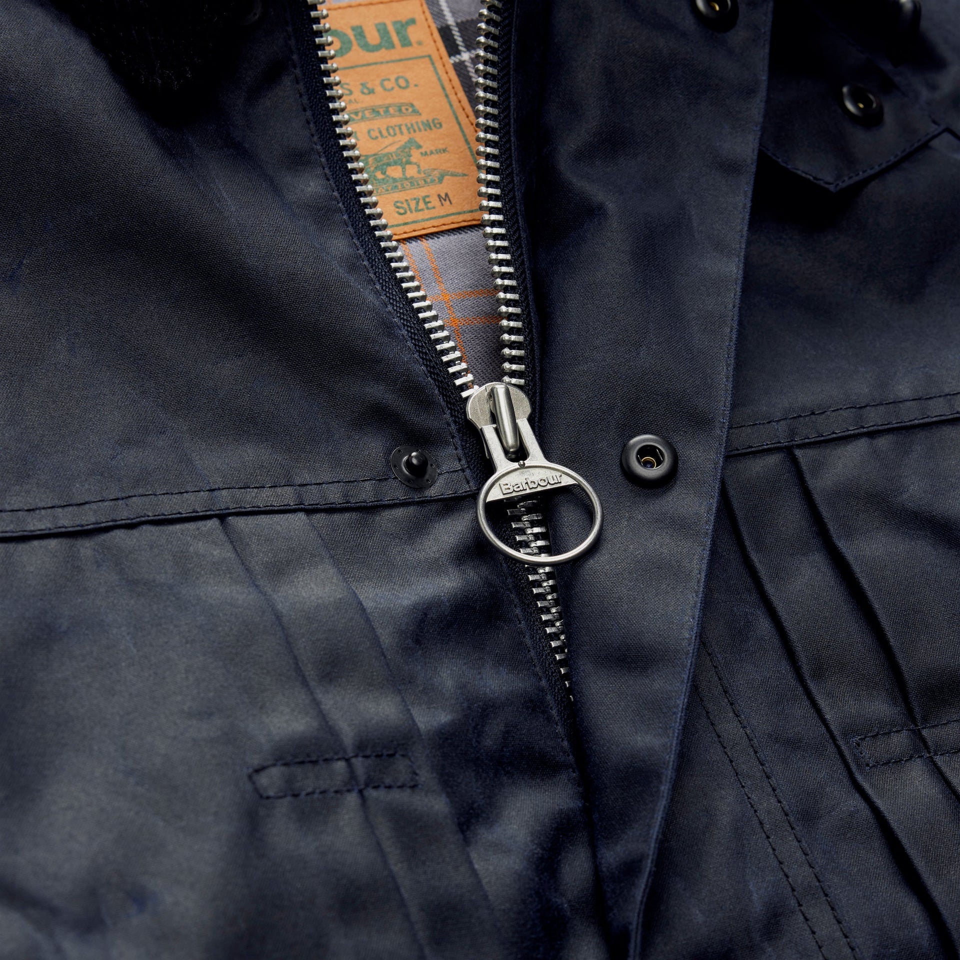 Levi's x Barbour Oversized Bedale Waxed Jacket - Dark Wash