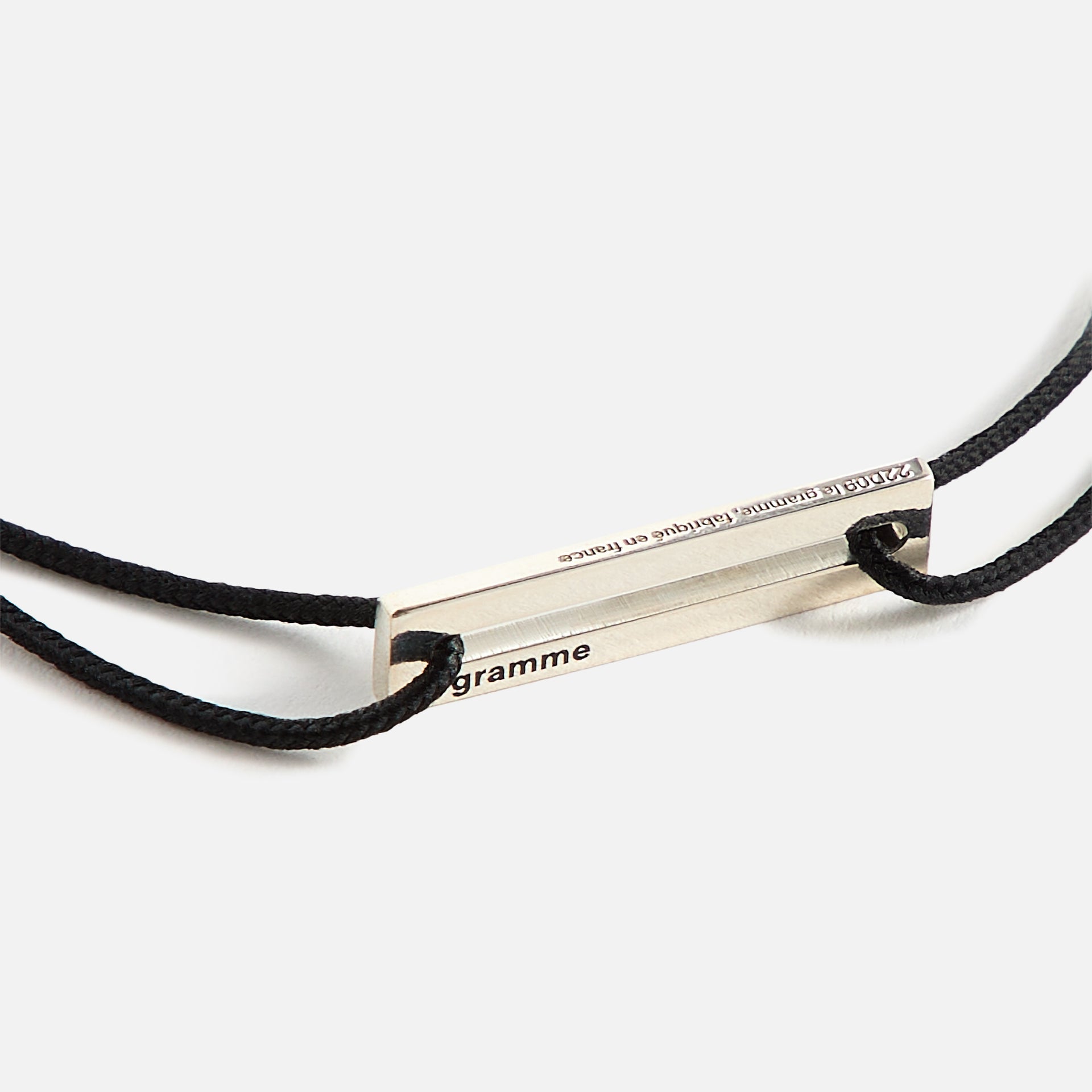 Le Gramme 1.7g Cord Bracelet - Black / Silver