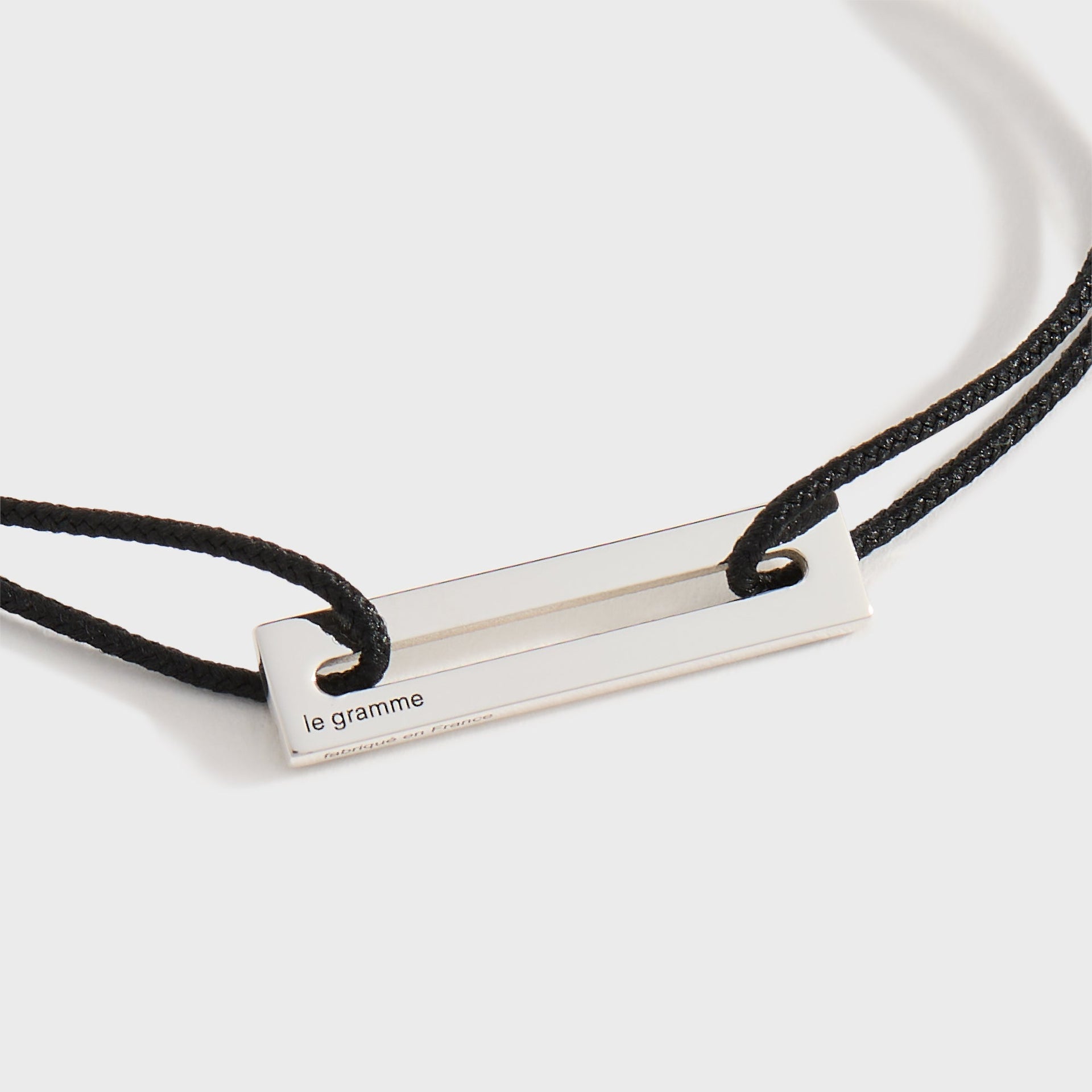Le Gramme 1.7g Cord Bracelet in Black / Silver