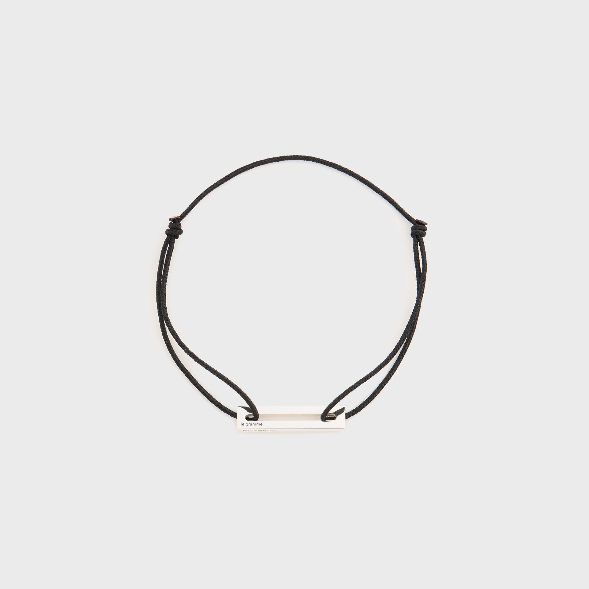 Le Gramme 1.7g Cord Bracelet in Black / Silver