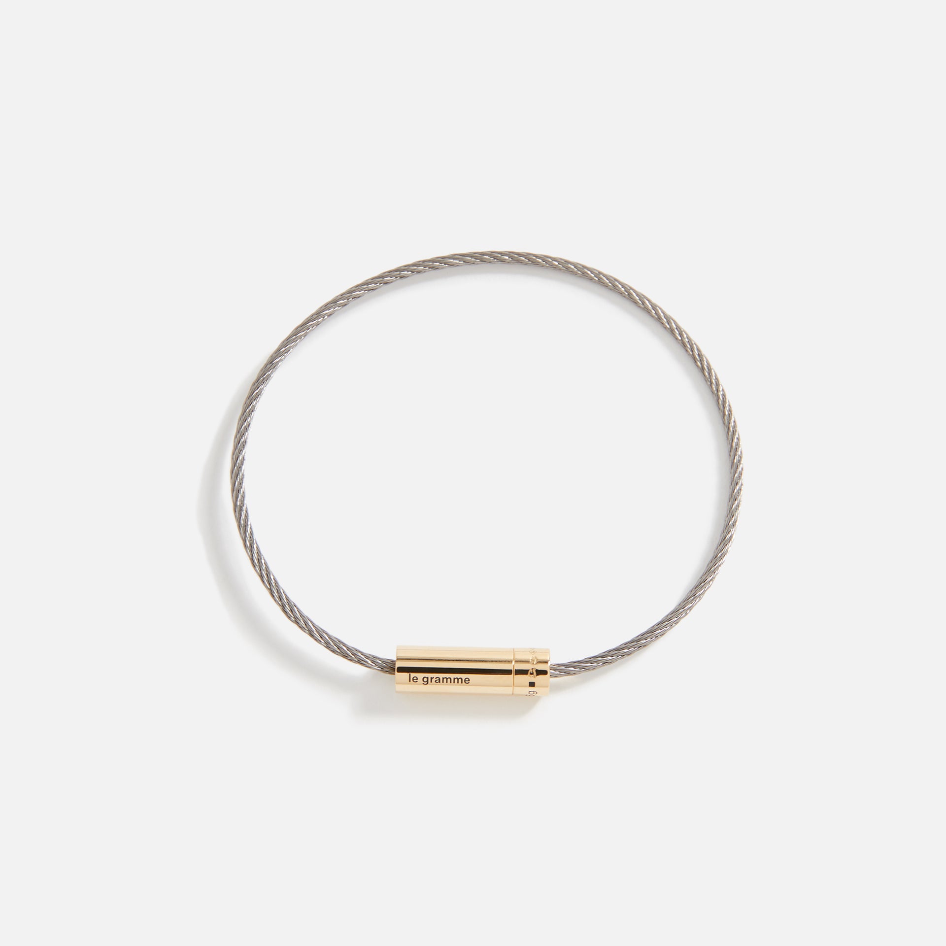 Le Gramme Bracelets 6g Cable Bracelet - Gold / Sliver