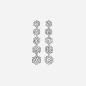 VL Cepher Lierne Long Cascading Diamond Earrings - White Gold