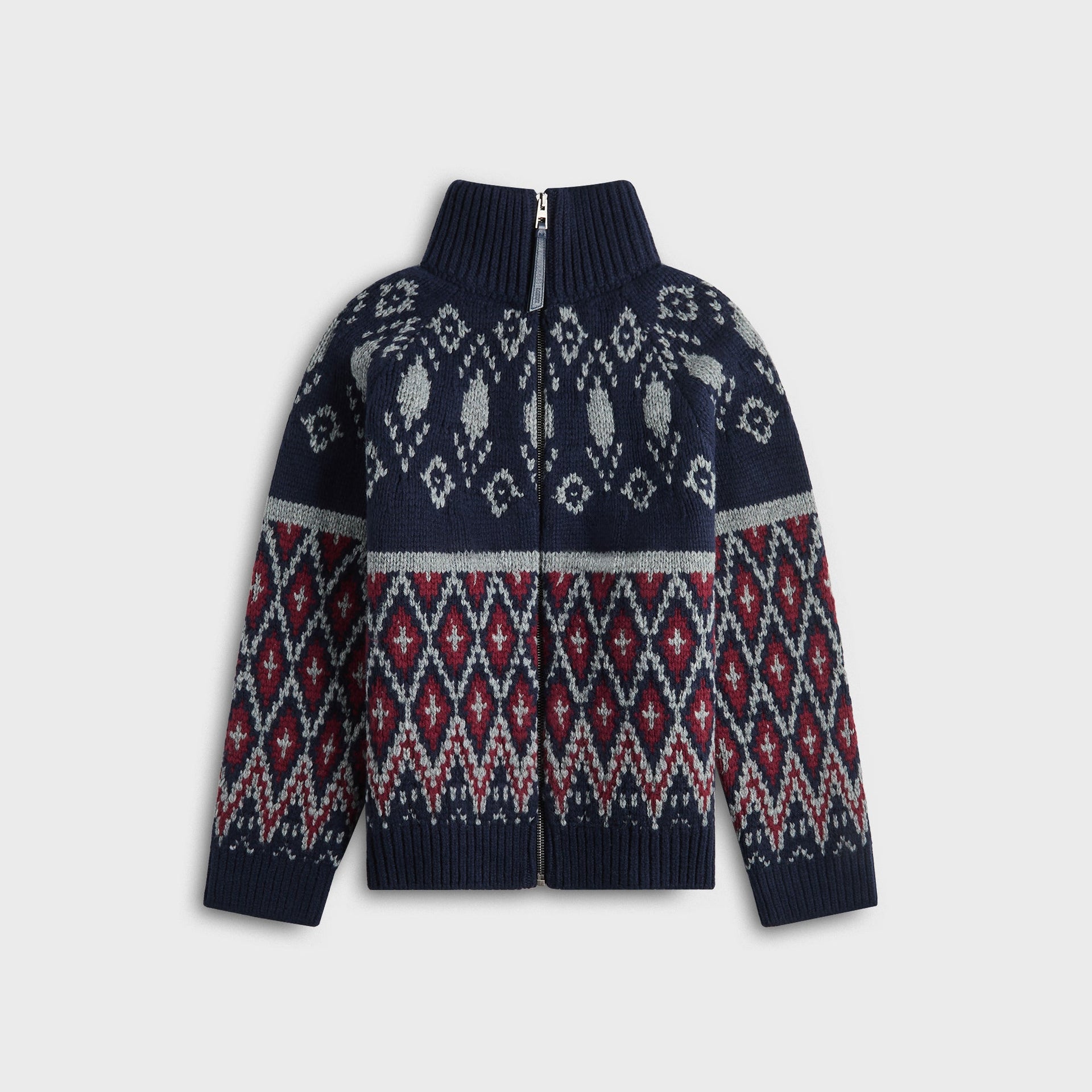 Loewe Zip Up Cardigan - Navy Blue / Grey