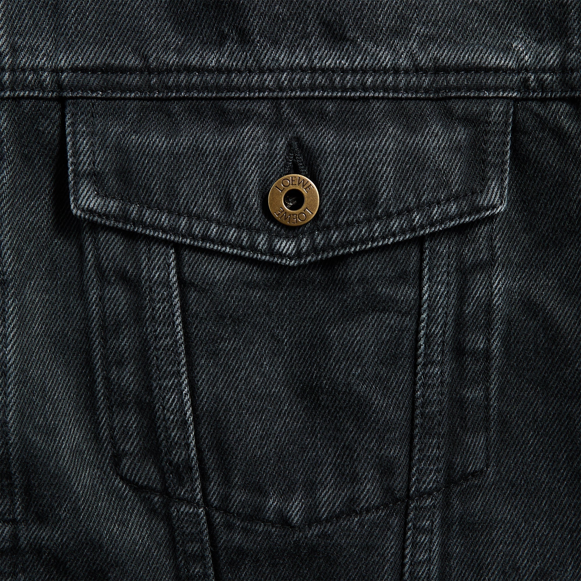 ジャケット Loewe Black jacket with Anagram Pebble button Anagram jacket in denim Black - LOEWE