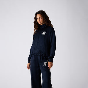 UrlfreezeShops Women Wrenley Satin Crest Track Jacket - Nocturnal