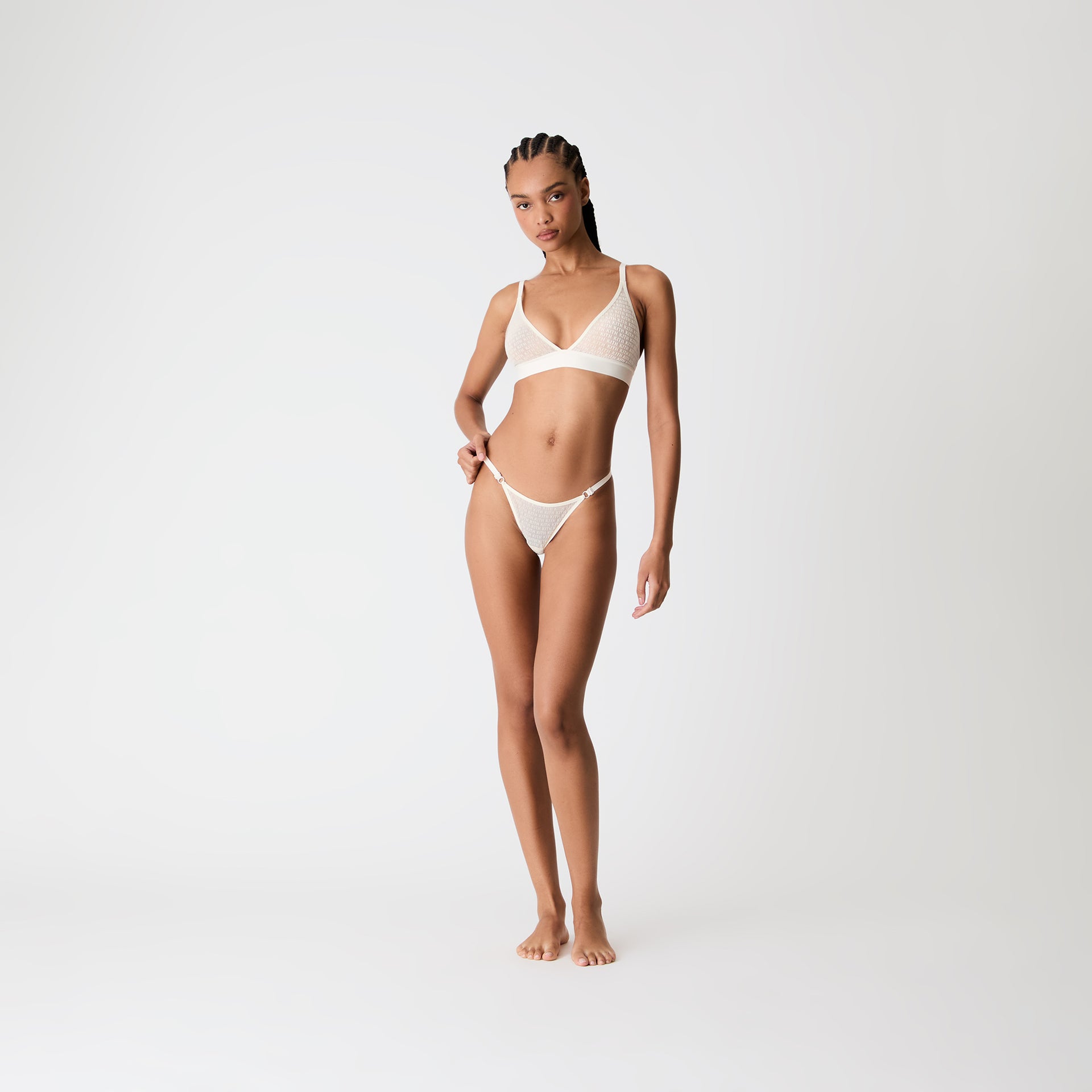 Kith Women Mesh Adjustable Thong - Muslin